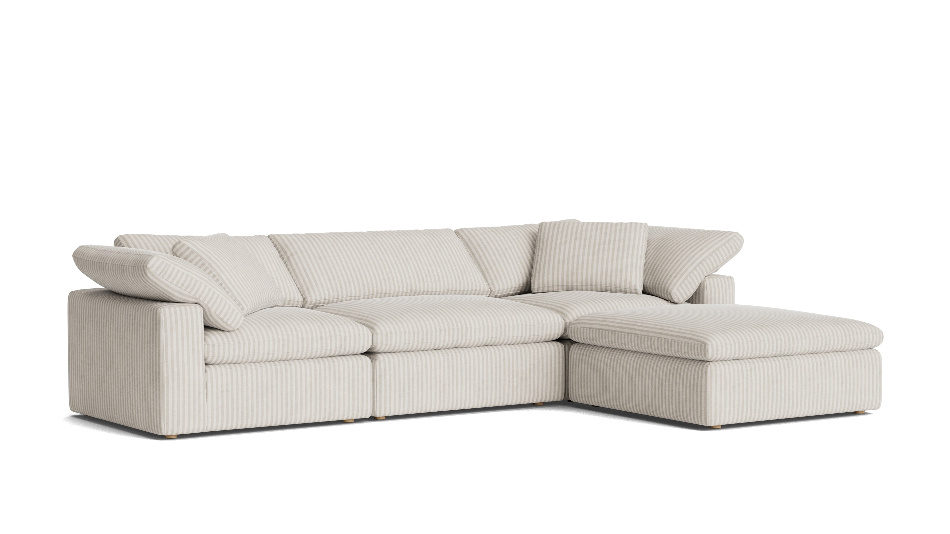Movie Night™ 4-Piece Modular Sectional, Large, Newport Stripe