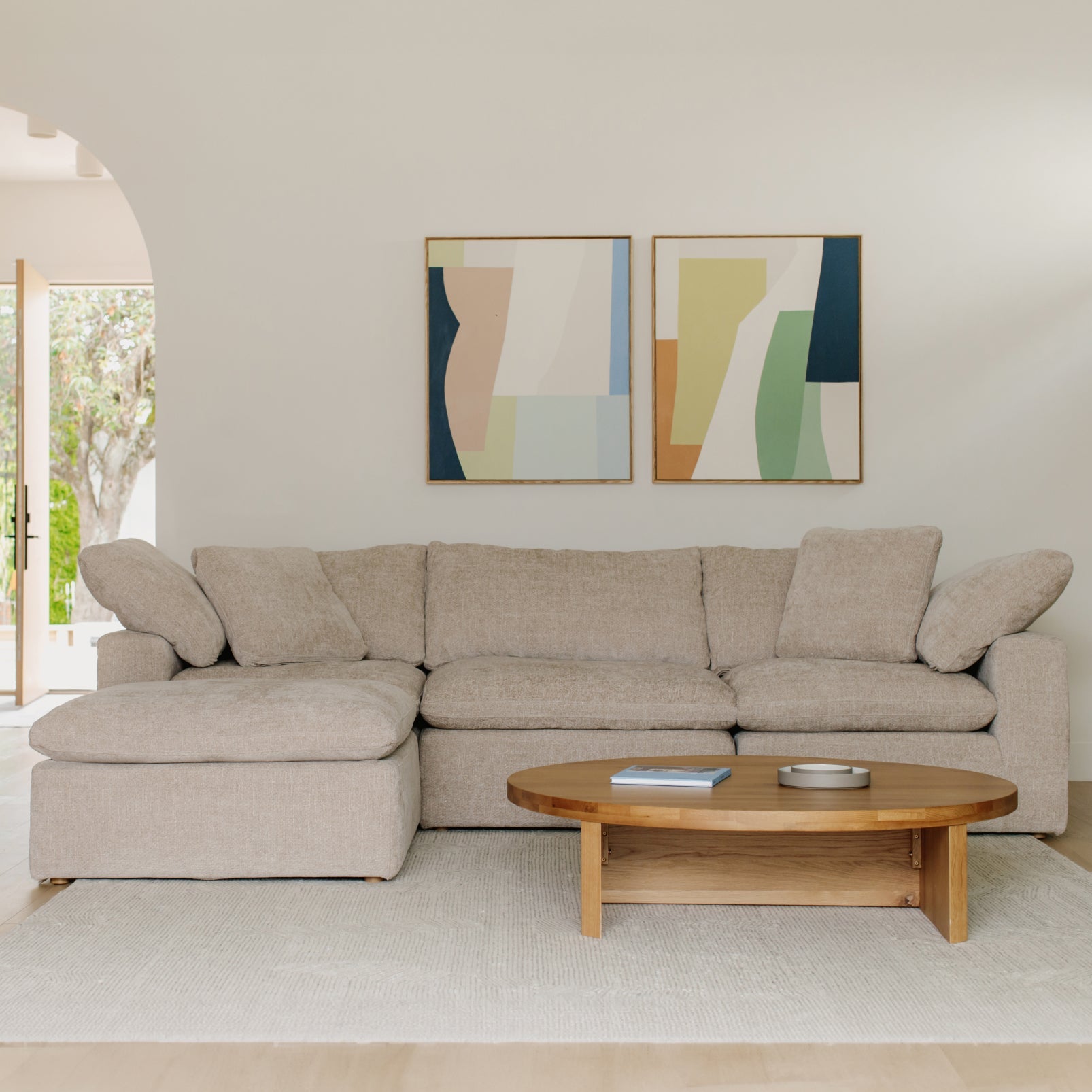 Movie Night™ 4-Piece Modular Sectional, Standard, Champagne
