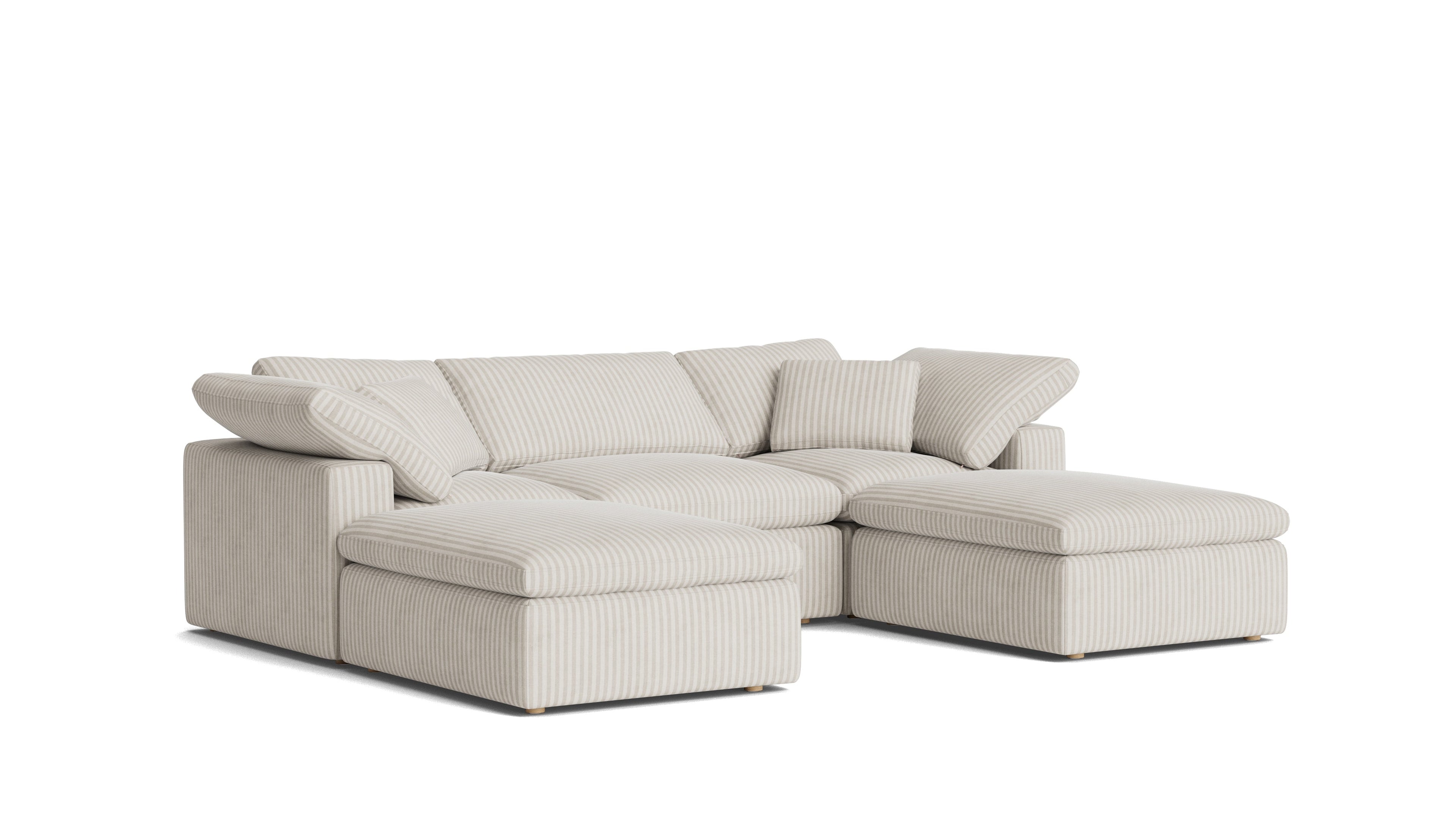 Movie Night™ 5-Piece Modular U-Shaped Sectional, Standard, Newport Stripe