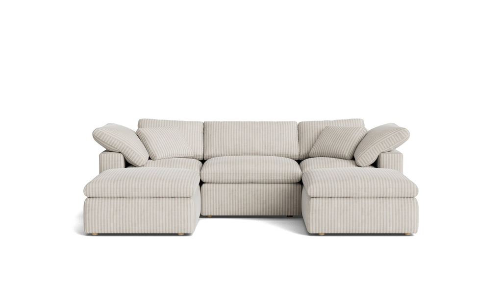 Movie Night™ 5-Piece Modular U-Shaped Sectional, Standard, Newport Stripe