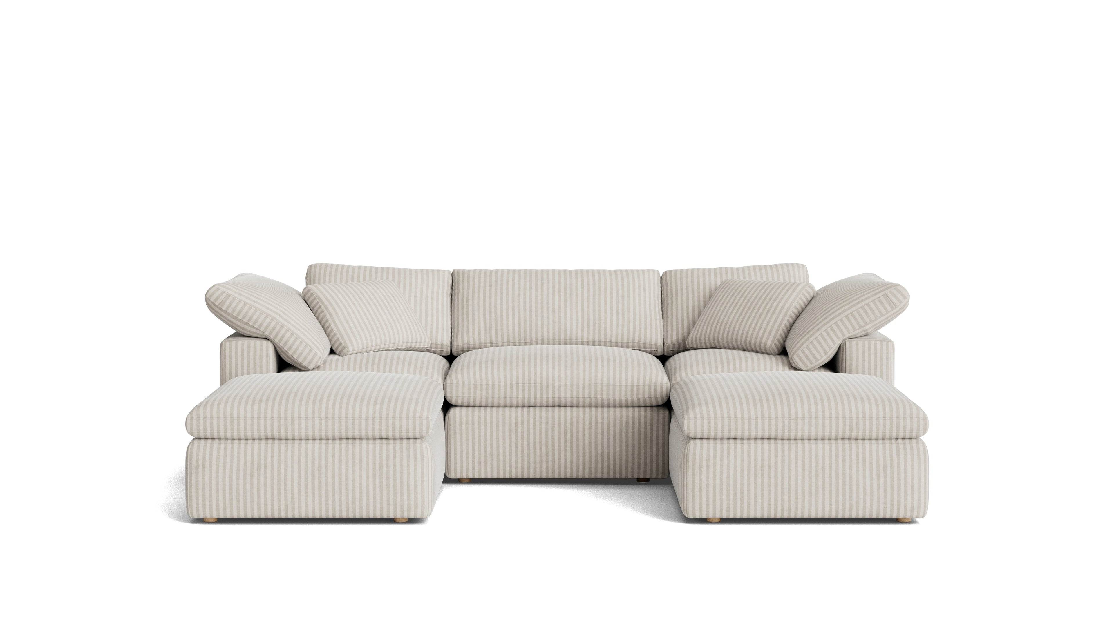 Movie Night™ 5-Piece Modular U-Shaped Sectional, Standard, Newport Stripe