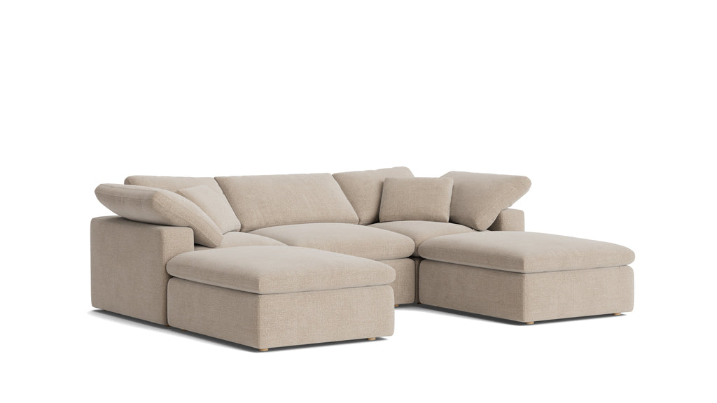 Movie Night™ 5-Piece Modular U-Shaped Sectional, Standard, Champagne