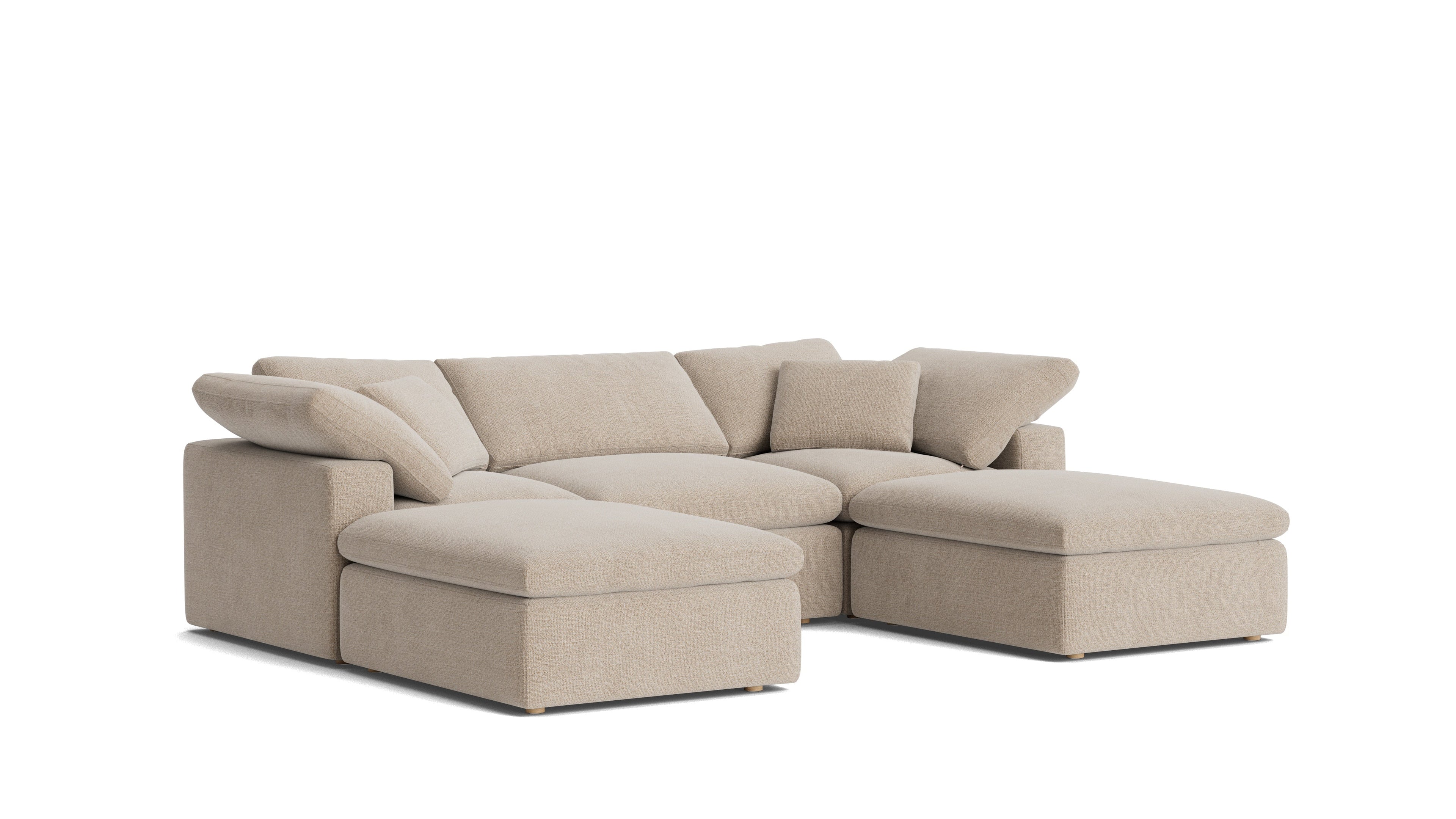 Movie Night™ 5-Piece Modular U-Shaped Sectional, Standard, Champagne