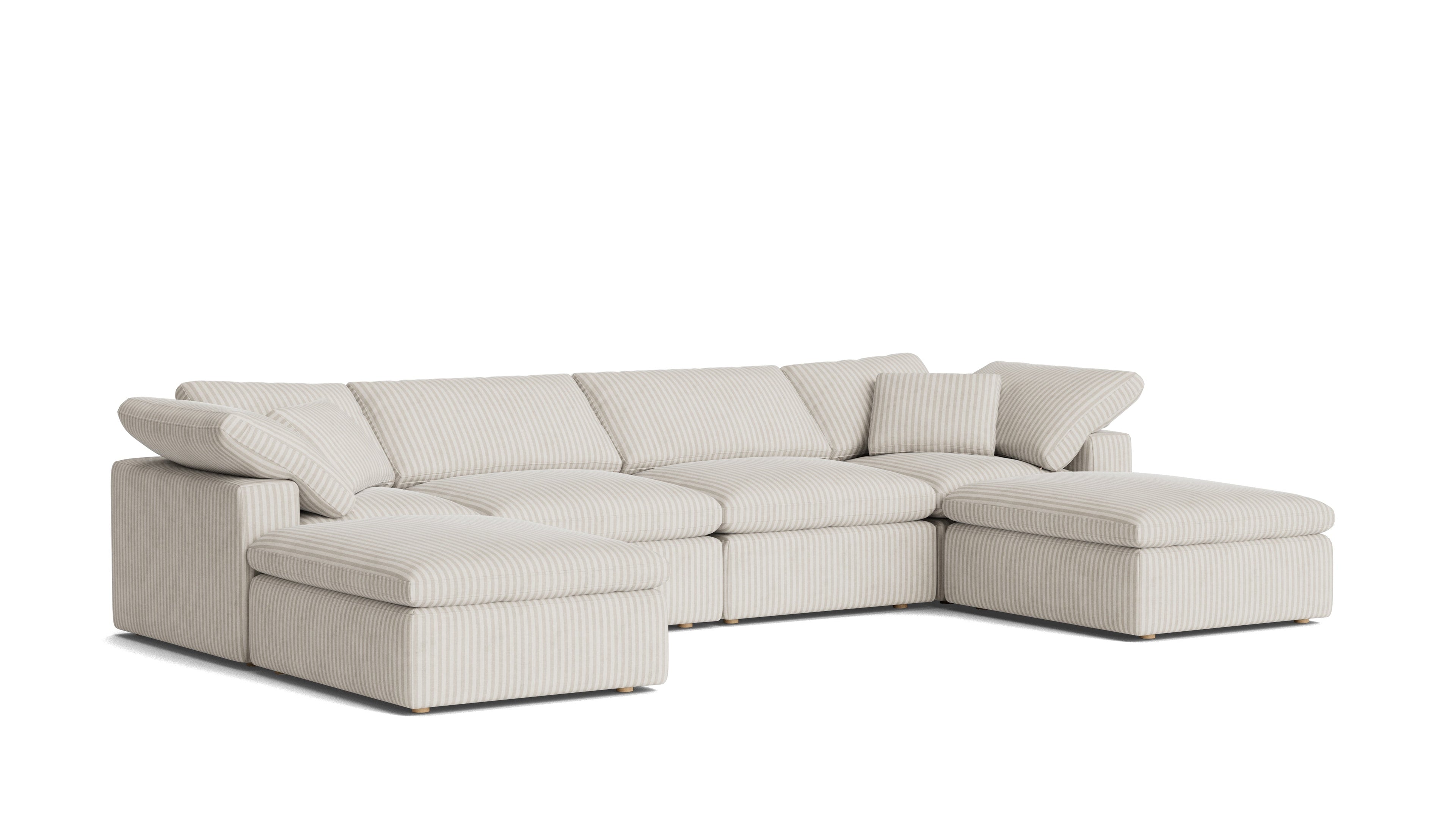 Movie Night™ 6-Piece Modular U-Shaped Sectional, Standard, Newport Stripe