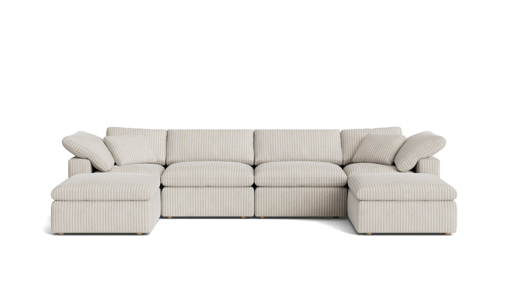 Movie Night™ 6-Piece Modular U-Shaped Sectional, Standard, Newport Stripe
