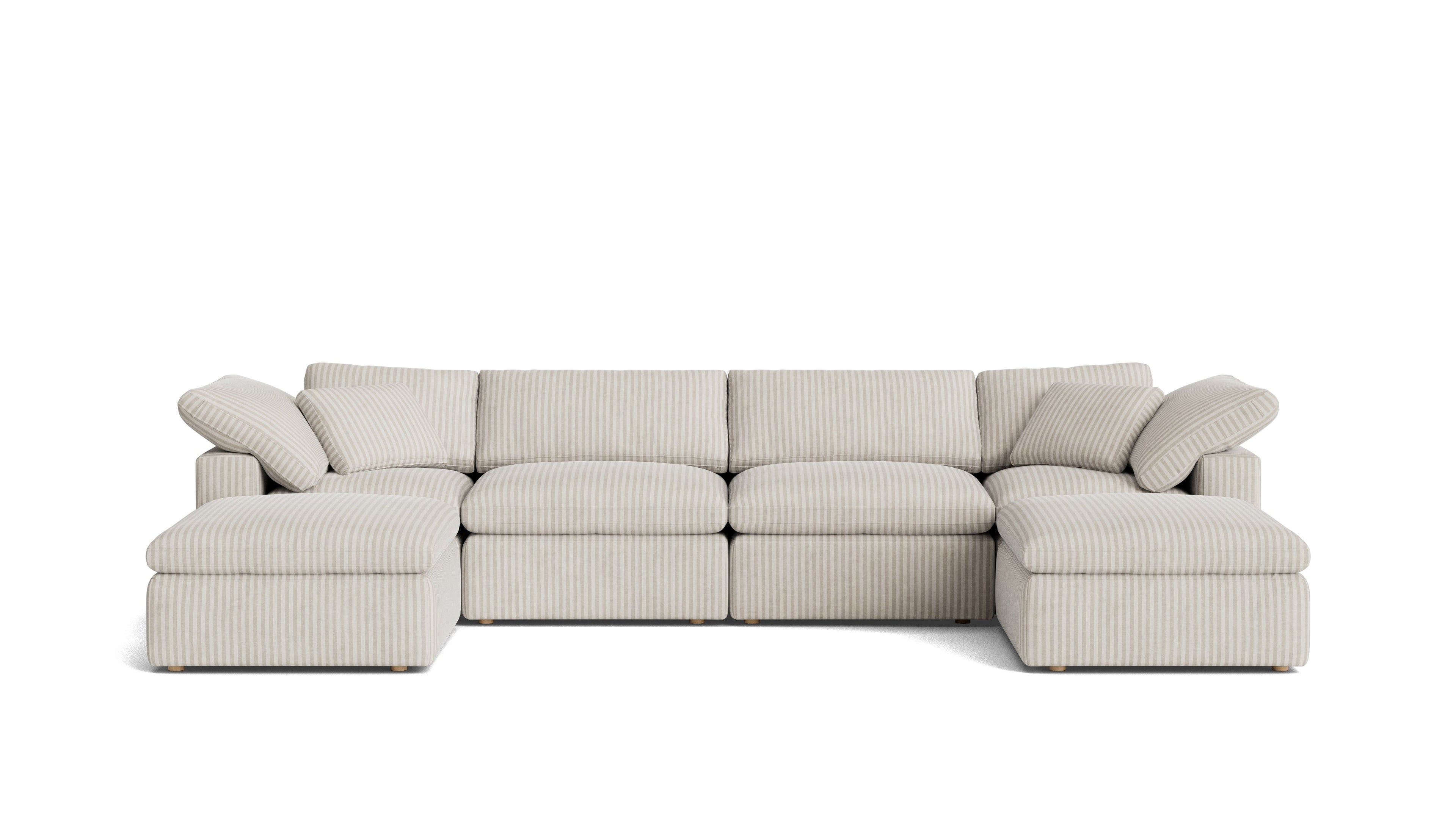 Movie Night™ 6-Piece Modular U-Shaped Sectional, Standard, Newport Stripe