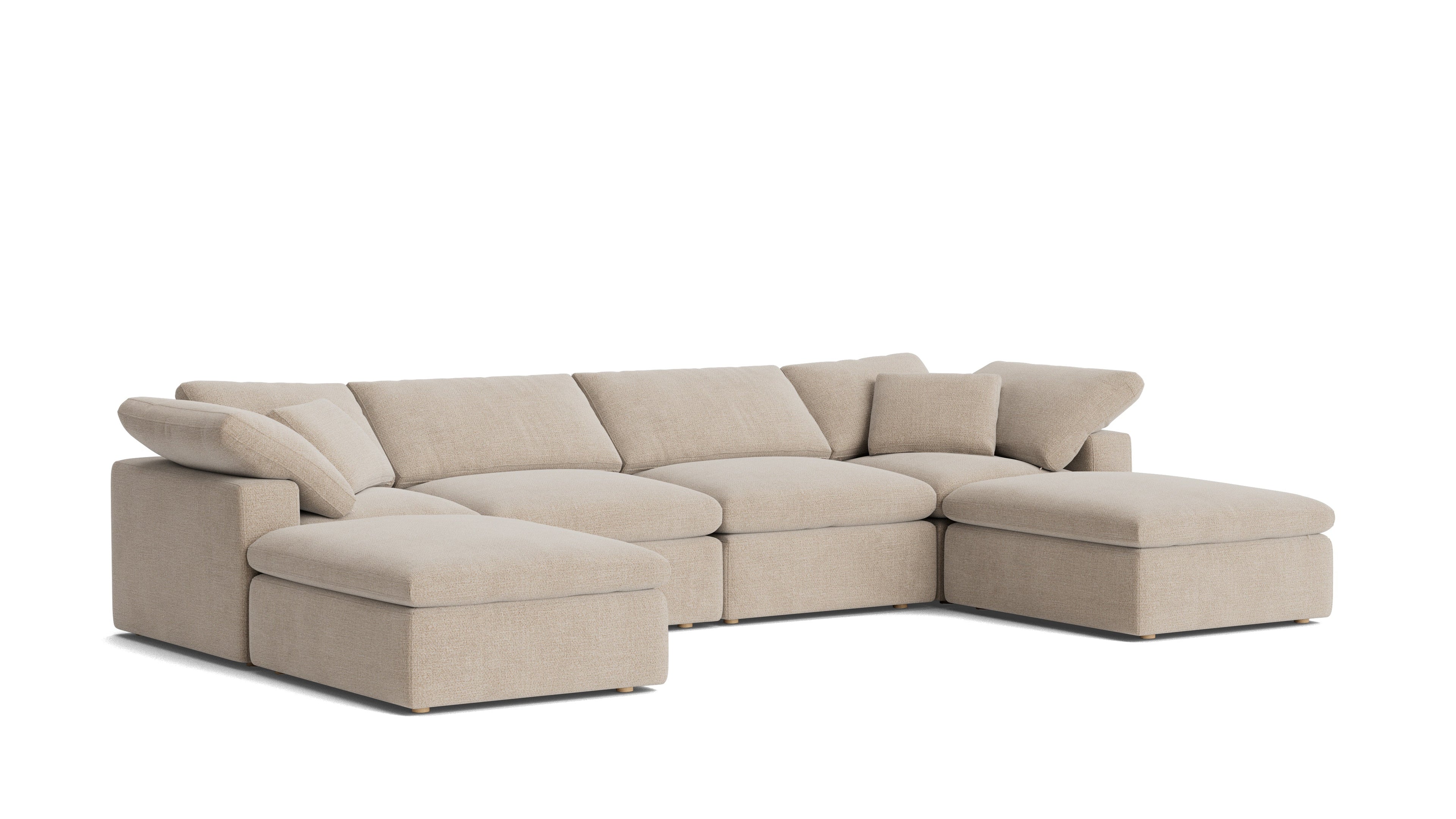 Movie Night™ 6-Piece Modular U-Shaped Sectional, Standard, Champagne