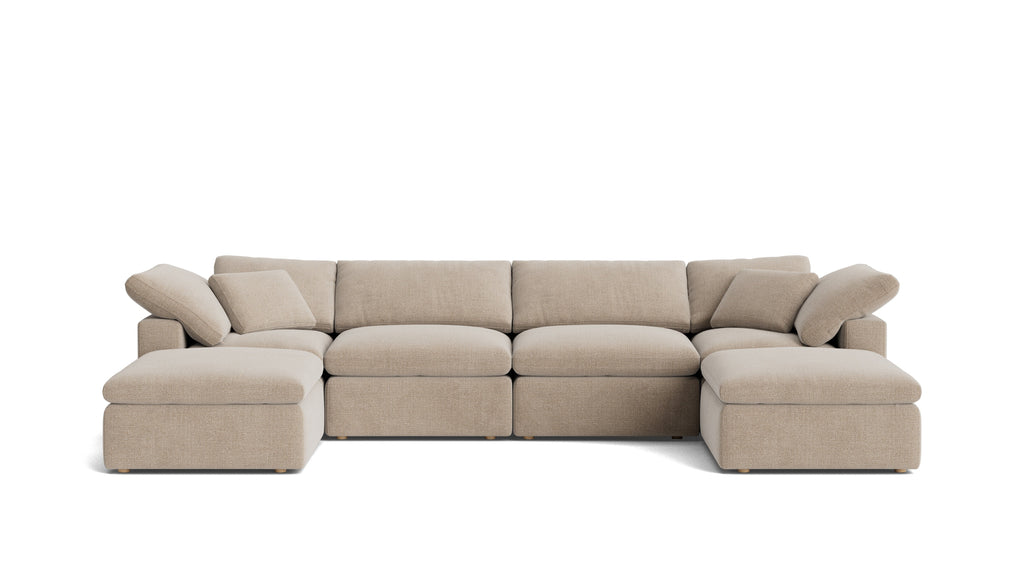 Movie Night™ 6-Piece Modular U-Shaped Sectional, Standard, Champagne