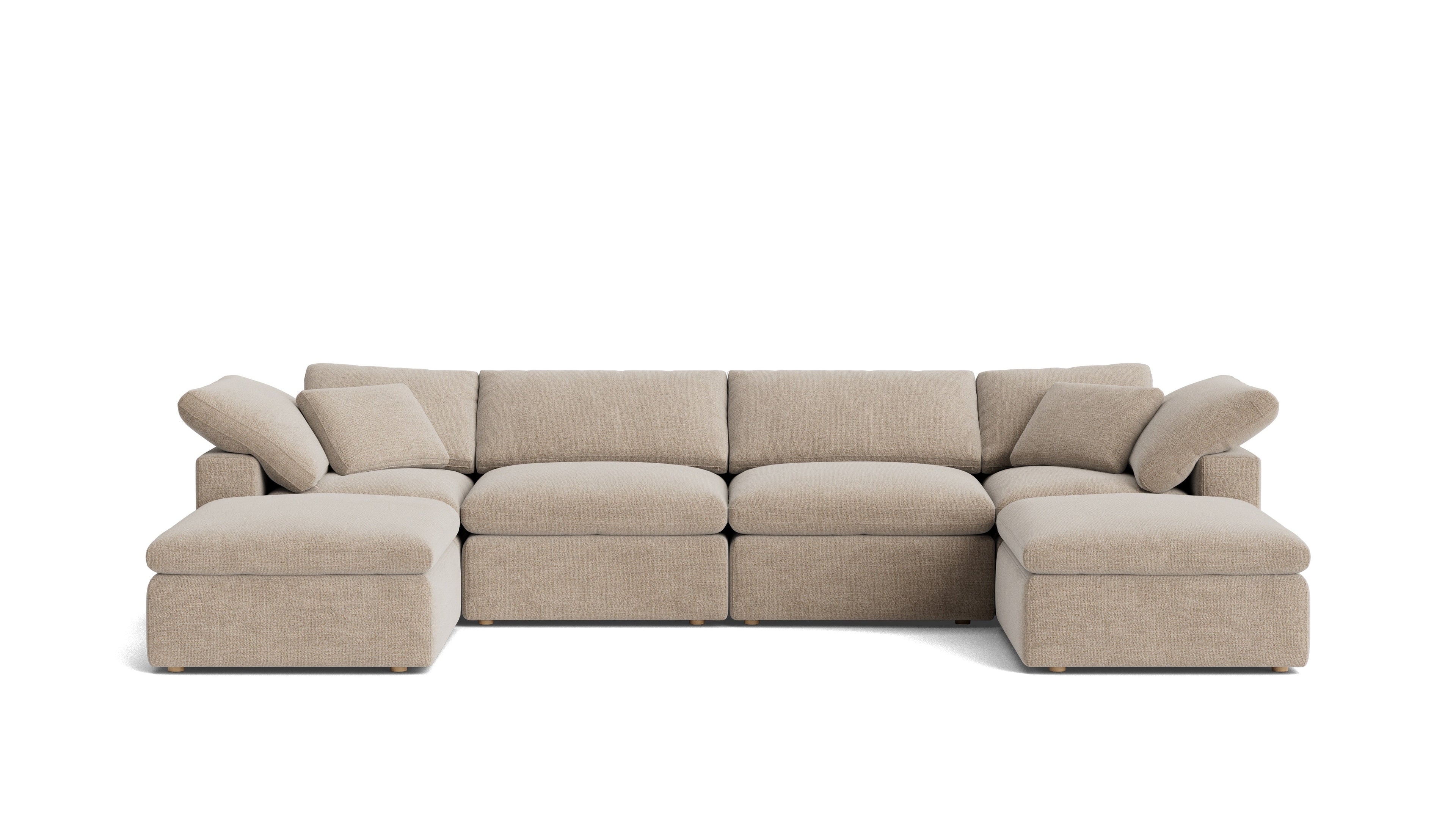 Movie Night™ 6-Piece Modular U-Shaped Sectional, Standard, Champagne