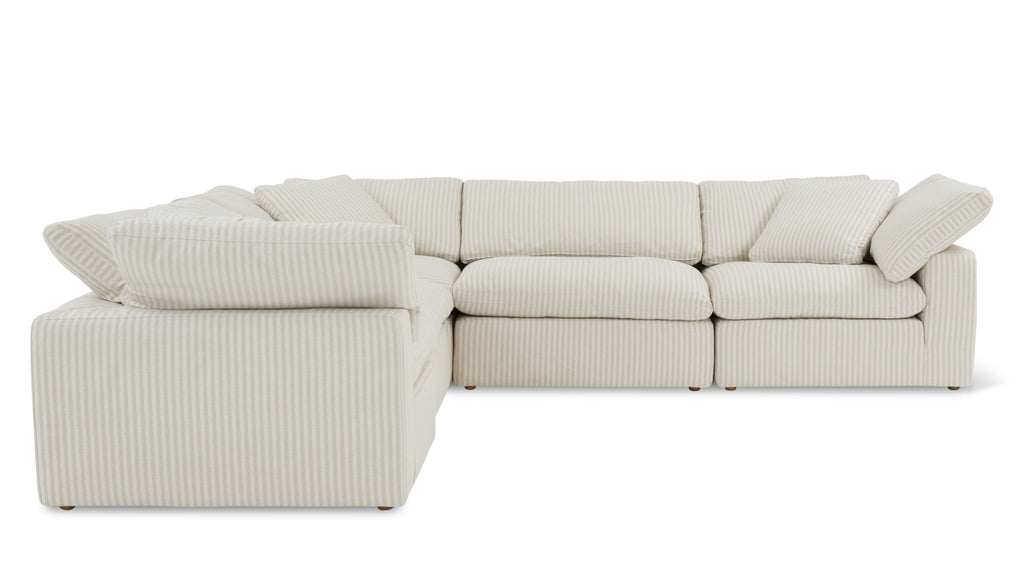 Movie Night™ 5-Piece Modular Sectional Closed, Large, Newport Stripe