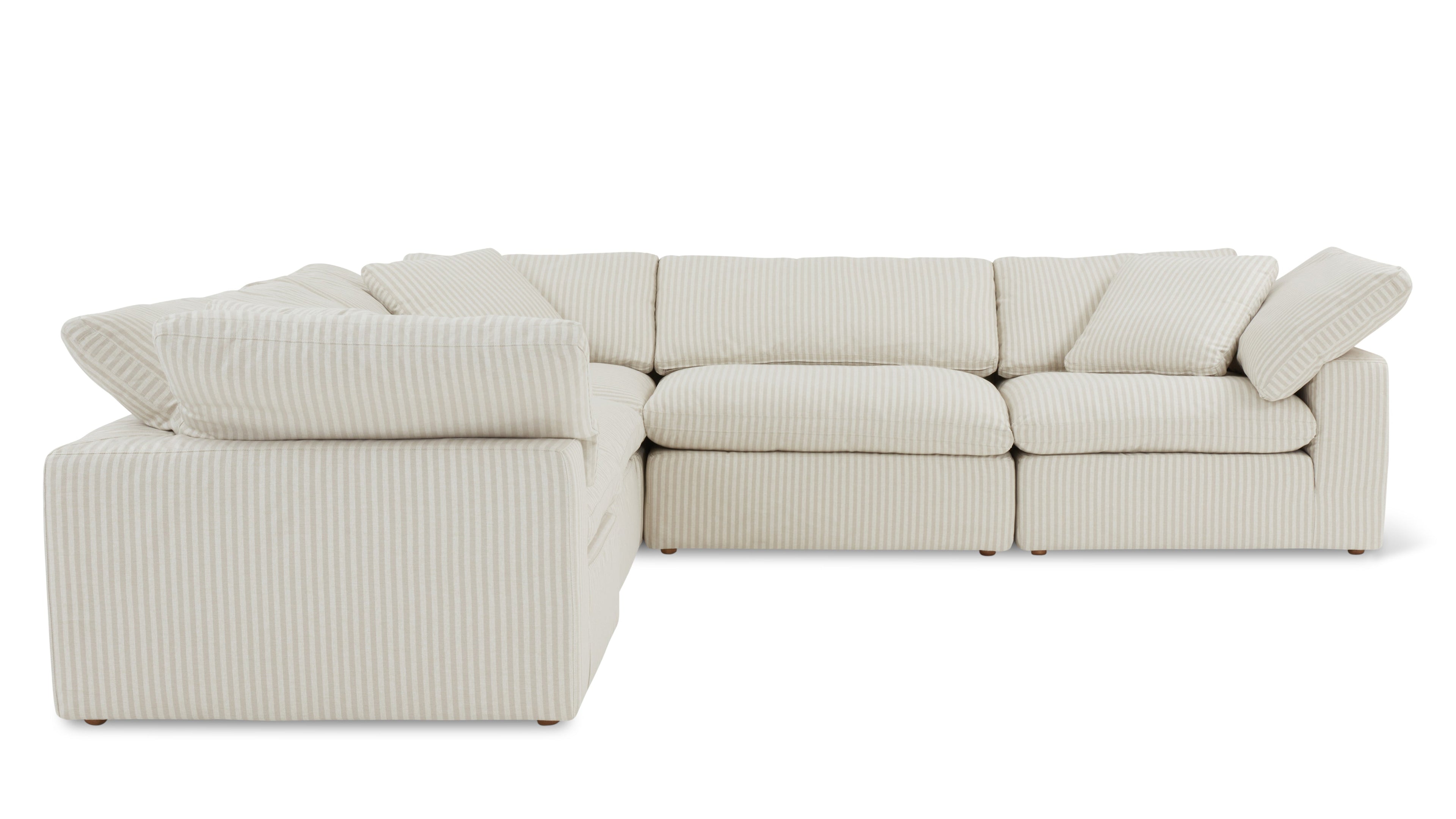 Movie Night™ 5-Piece Modular Sectional Closed, Large, Newport Stripe