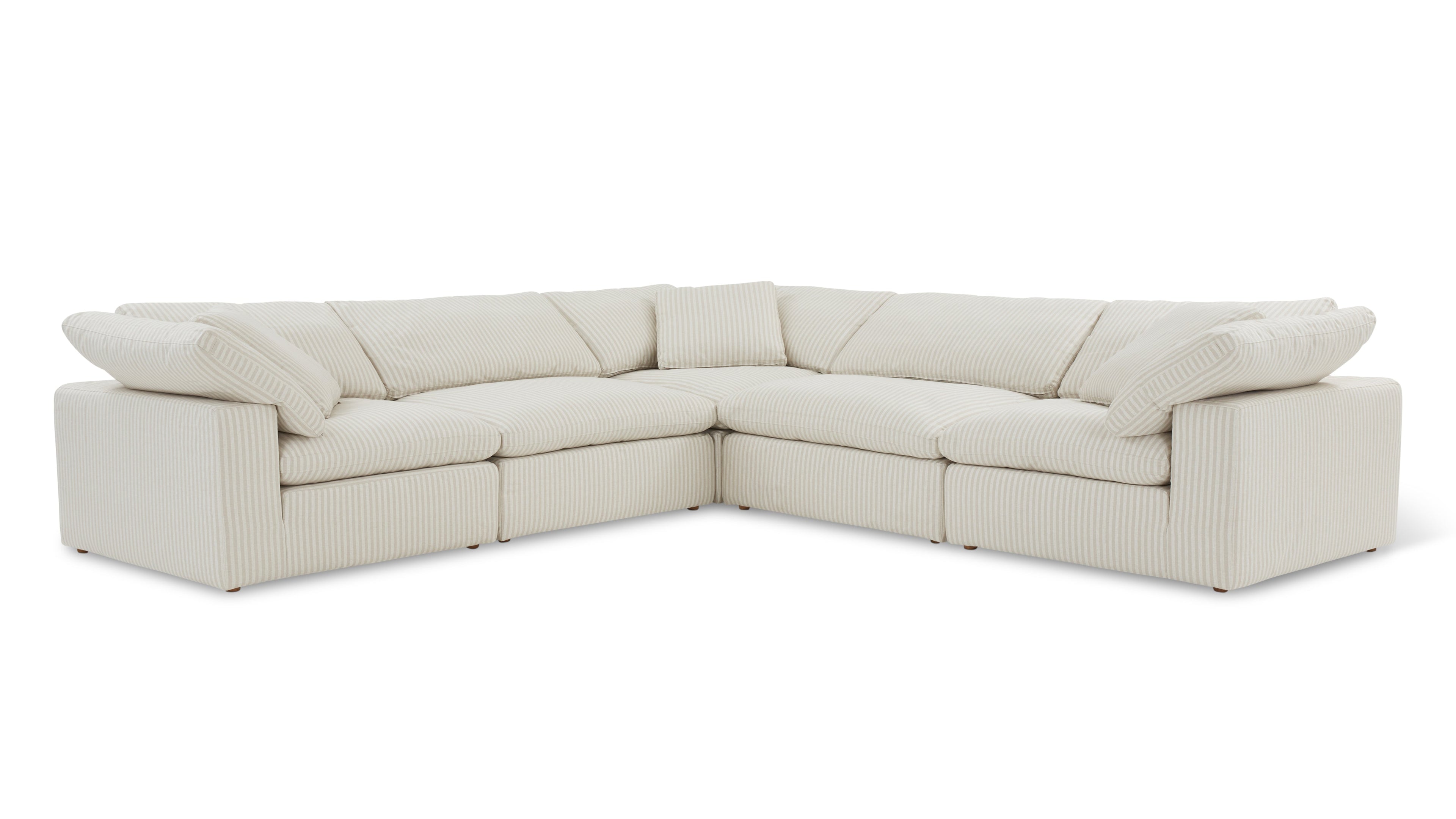 Movie Night™ 5-Piece Modular Sectional Closed, Large, Newport Stripe