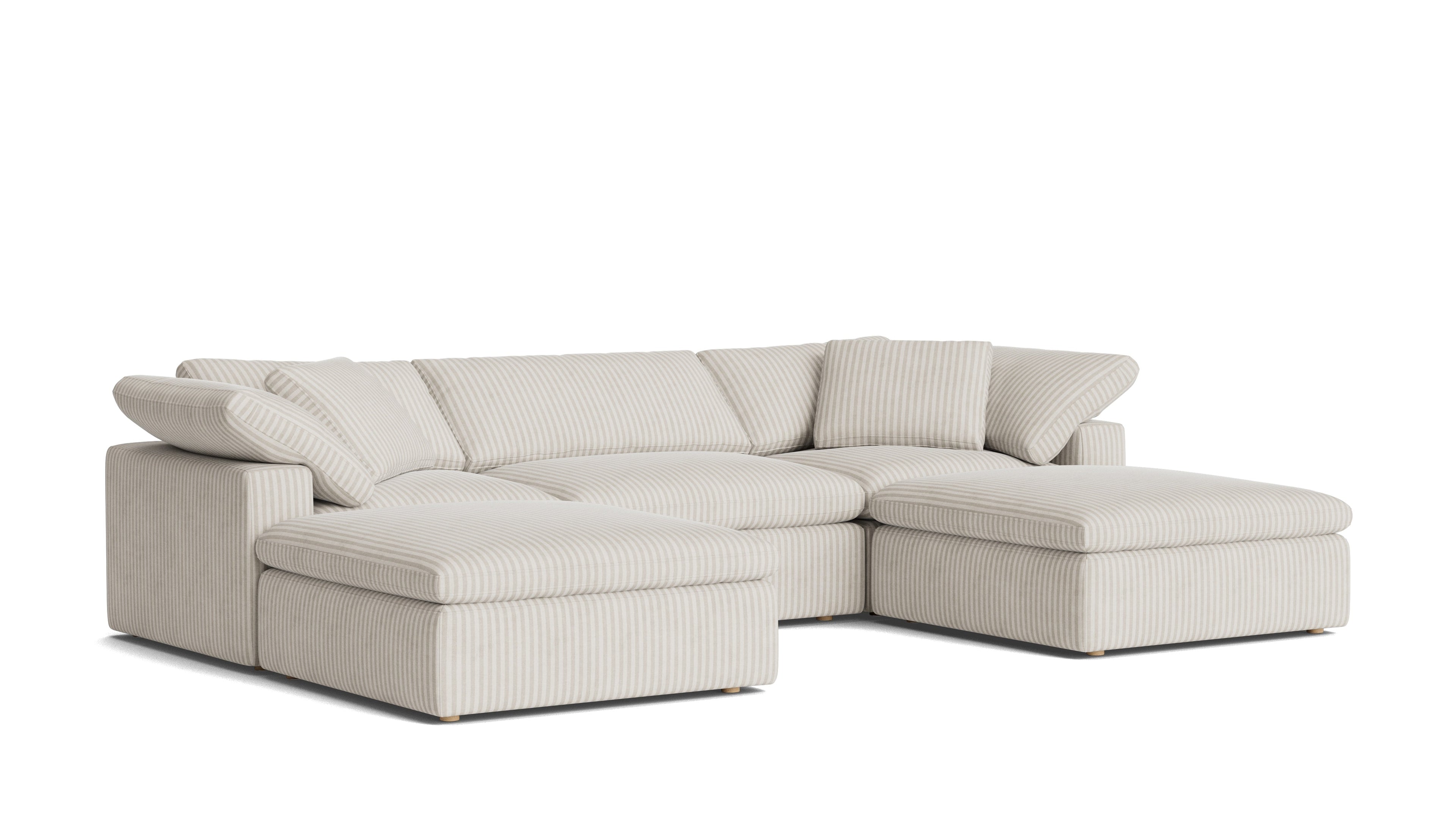 Movie Night™ 5-Piece Modular U-Shaped Sectional, Large, Newport Stripe