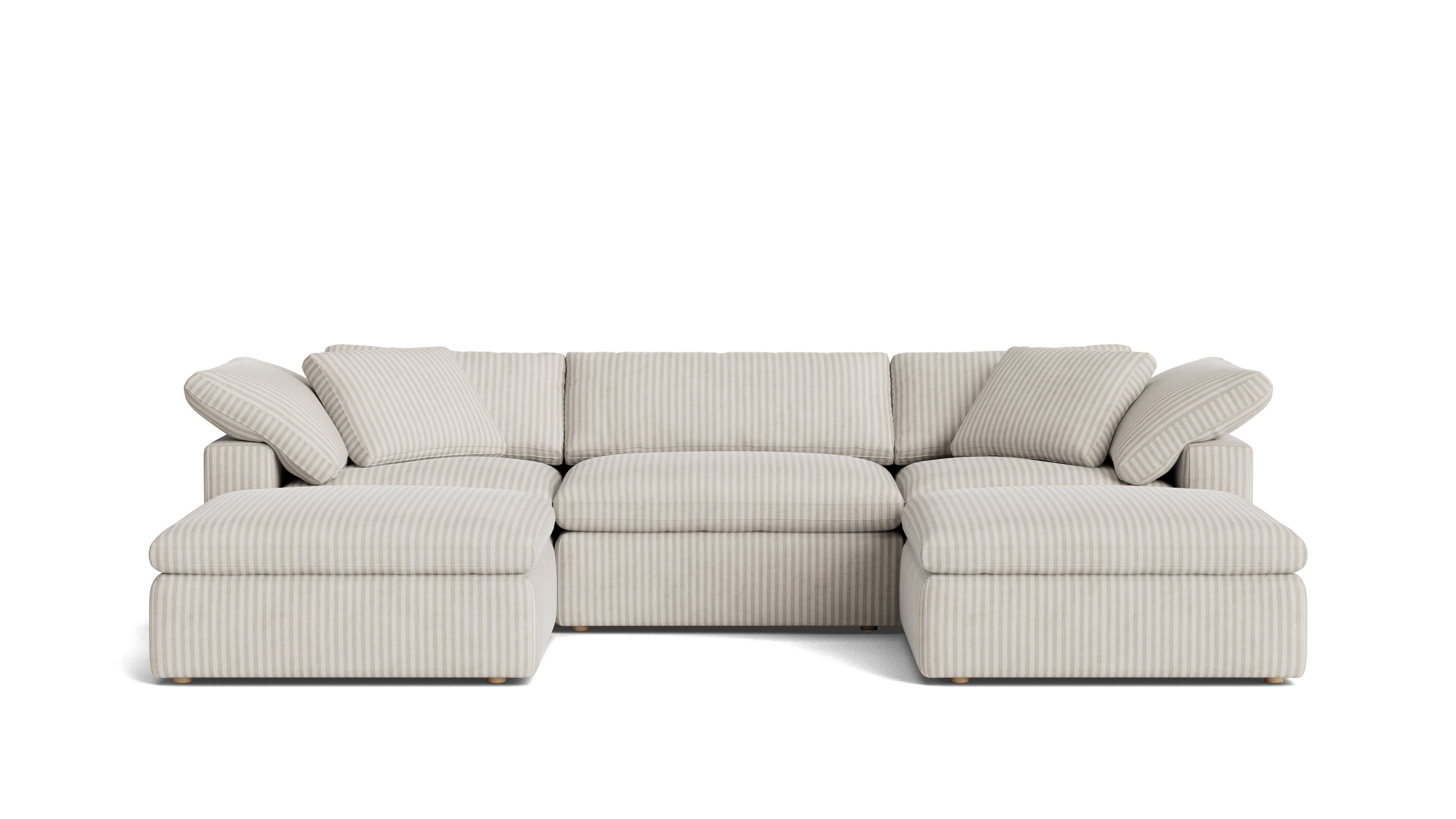 Movie Night™ 5-Piece Modular U-Shaped Sectional, Large, Newport Stripe