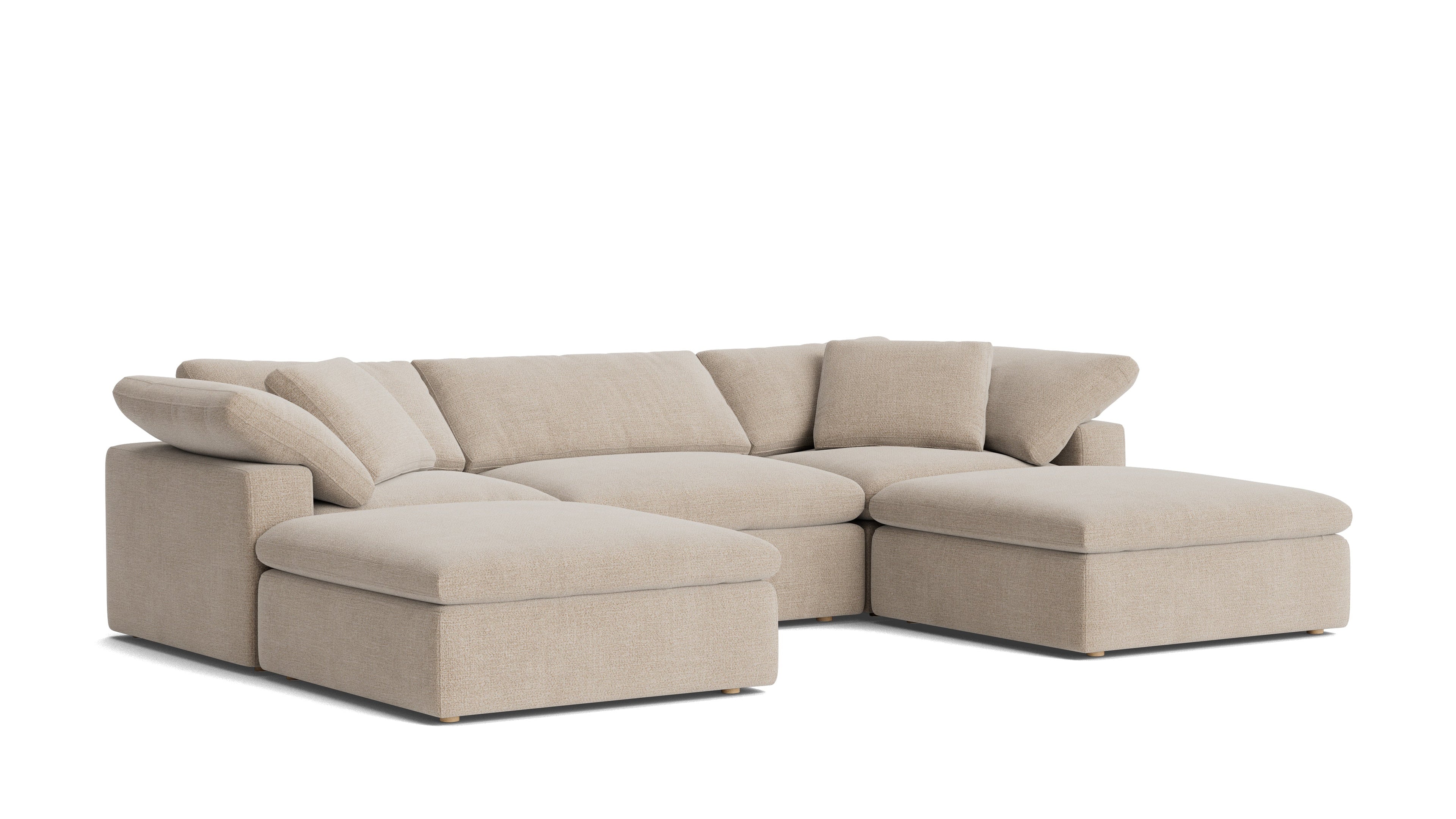 Movie Night™ 5-Piece Modular U-Shaped Sectional, Large, Champagne