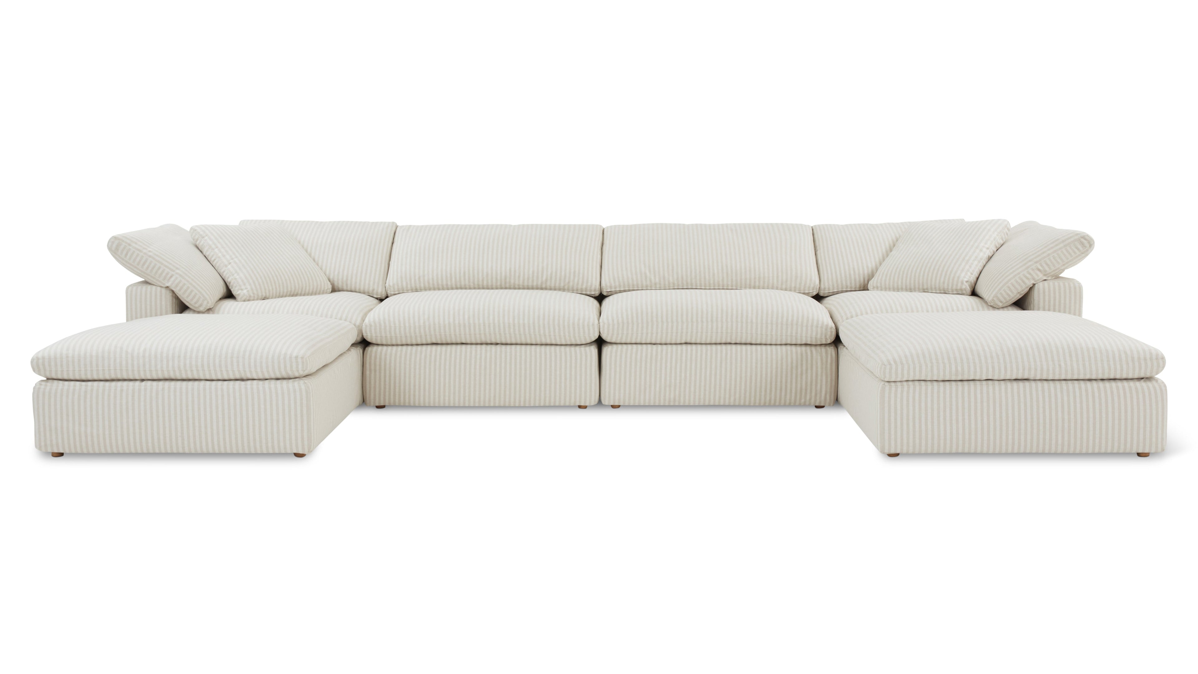 Movie Night™ 6-Piece Modular U-Shaped Sectional, Large, Newport Stripe