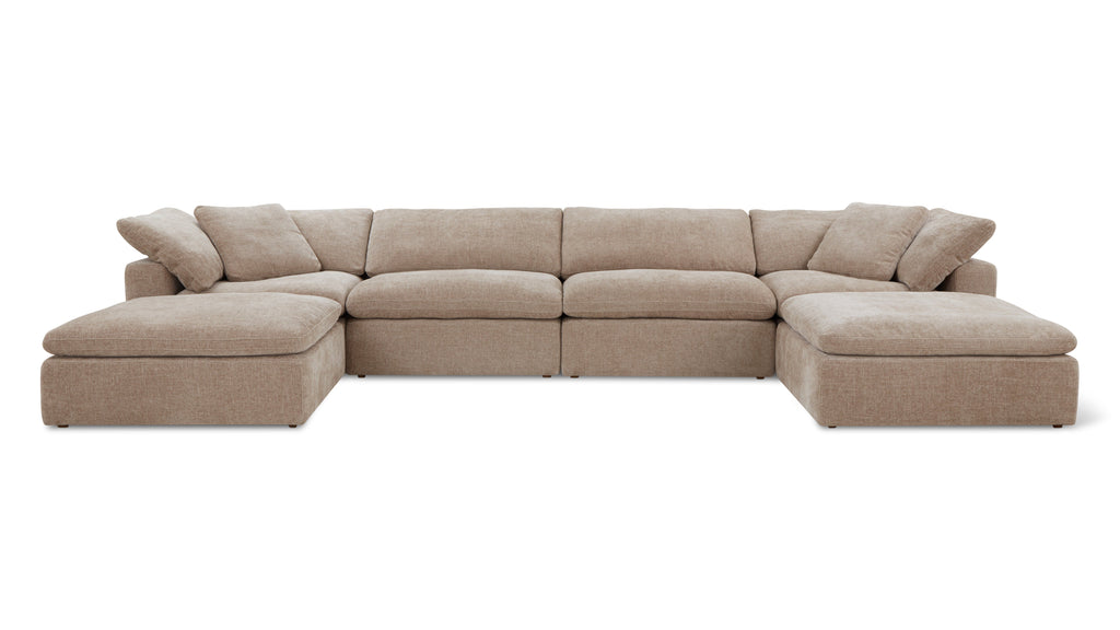 Movie Night™ 6-Piece Modular U-Shaped Sectional, Large, Champagne