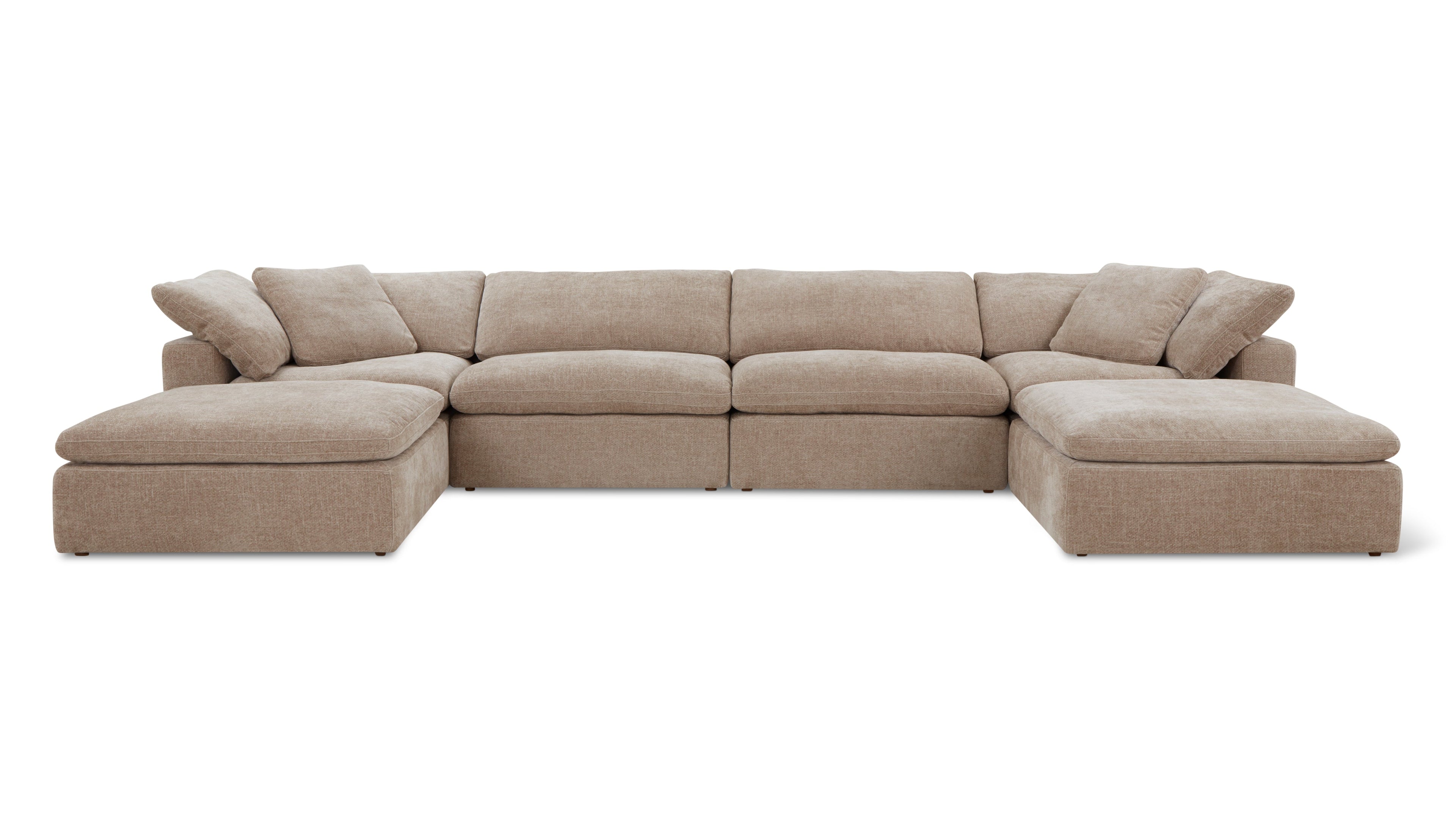 Movie Night™ 6-Piece Modular U-Shaped Sectional, Large, Champagne