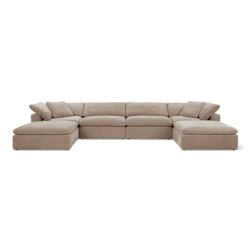 Movie Night™ 6-Piece Modular U-Shaped Sectional, Large, Champagne