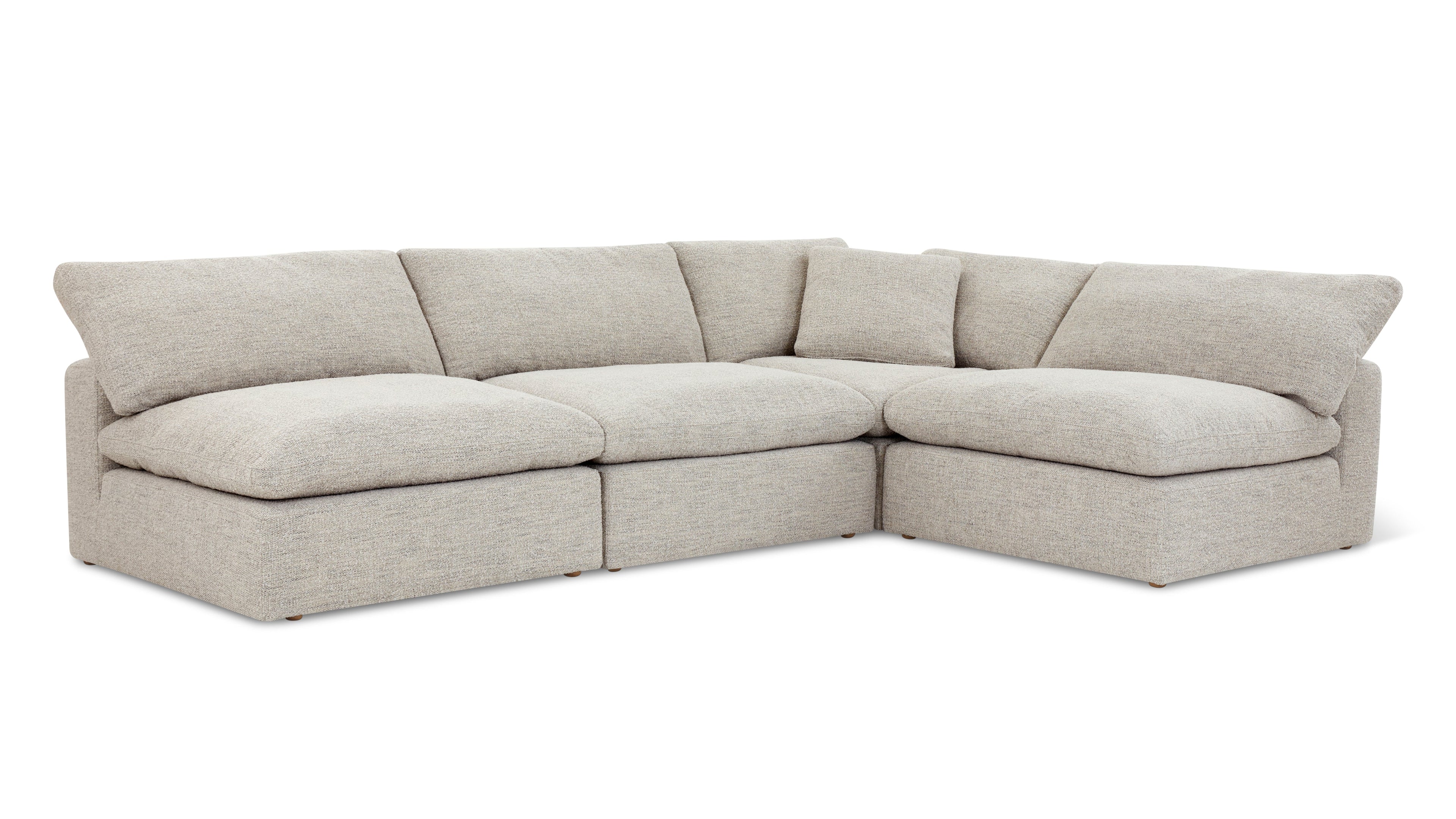 Movie Night™ 4-Piece Modular Sectional Open, Large, Oatmeal
