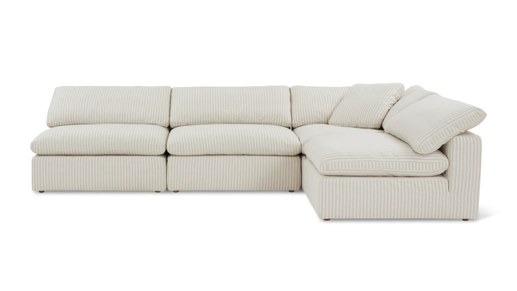 Movie Night™ 4-Piece Modular Sectional Open, Large, Newport Stripe