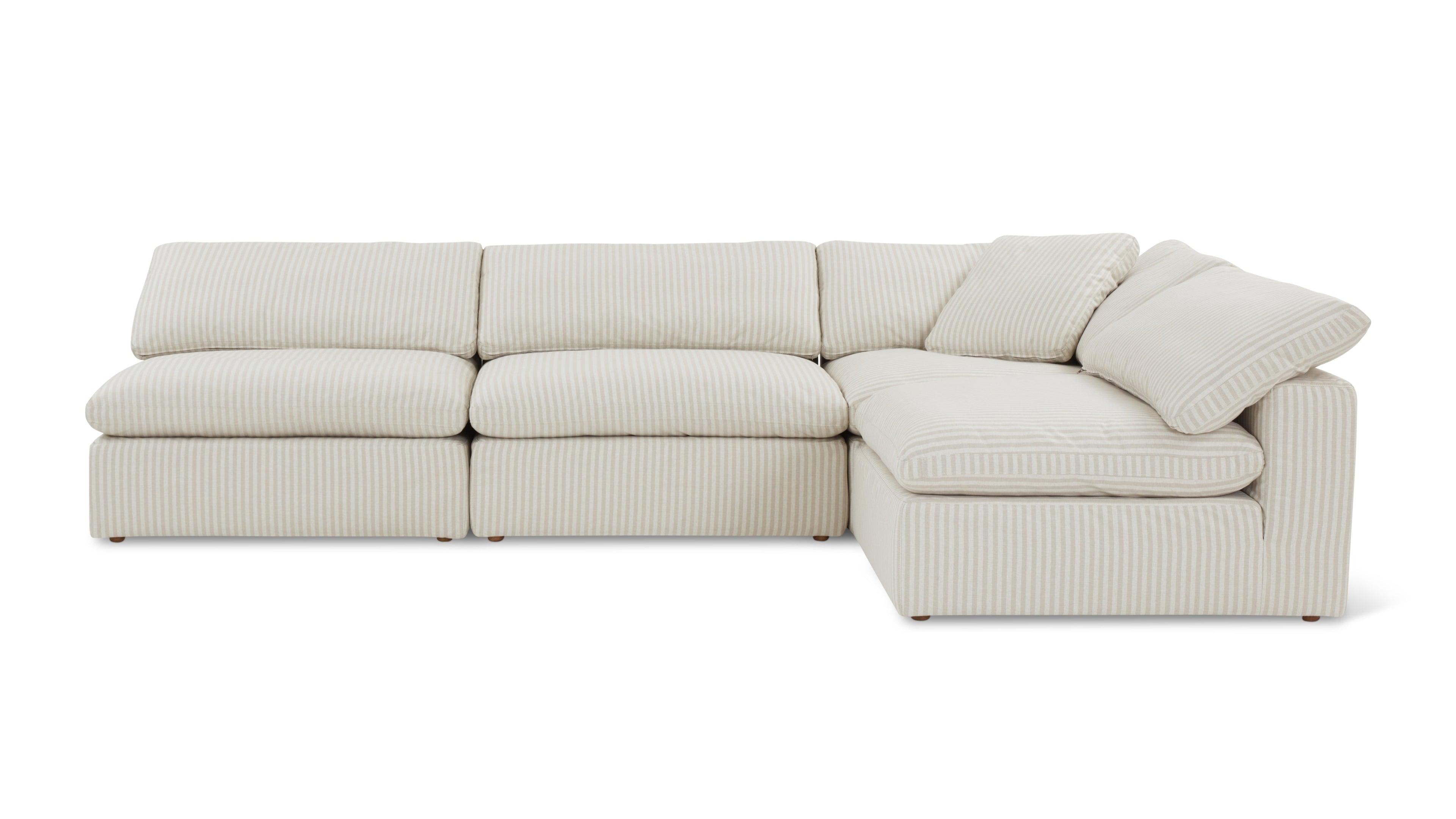 Movie Night™ 4-Piece Modular Sectional Open, Large, Newport Stripe