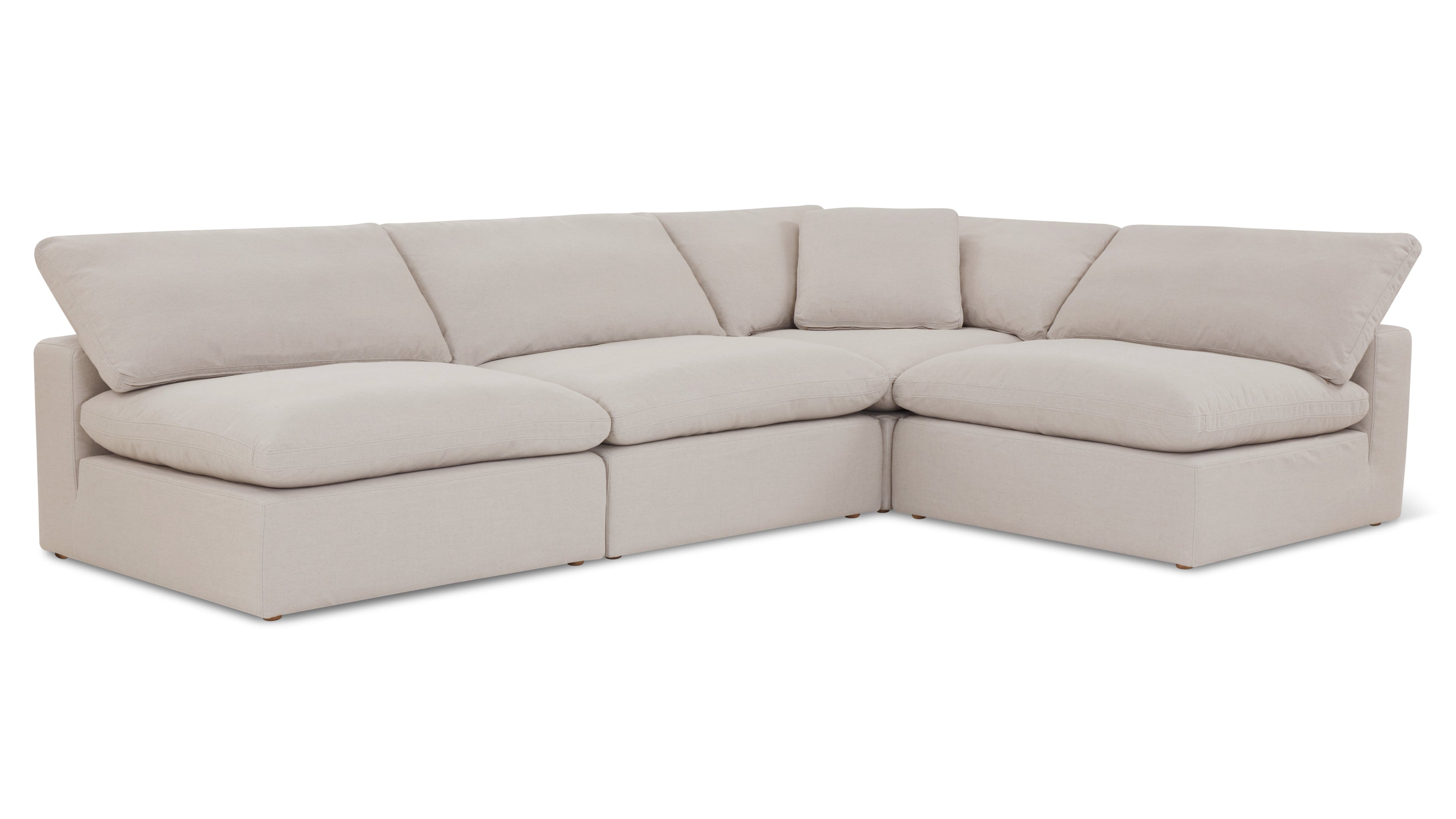Movie Night™ 4-Piece Modular Sectional Open, Large, Clay