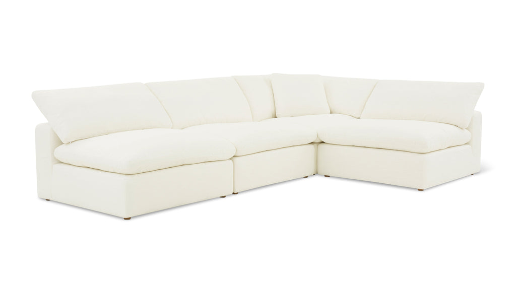 Movie Night™ 4-Piece Modular Sectional Open, Large, Cream Linen