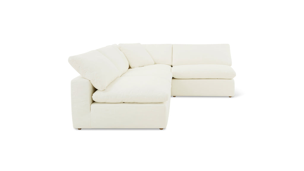 Movie Night™ 4-Piece Modular Sectional Open, Large, Cream Linen