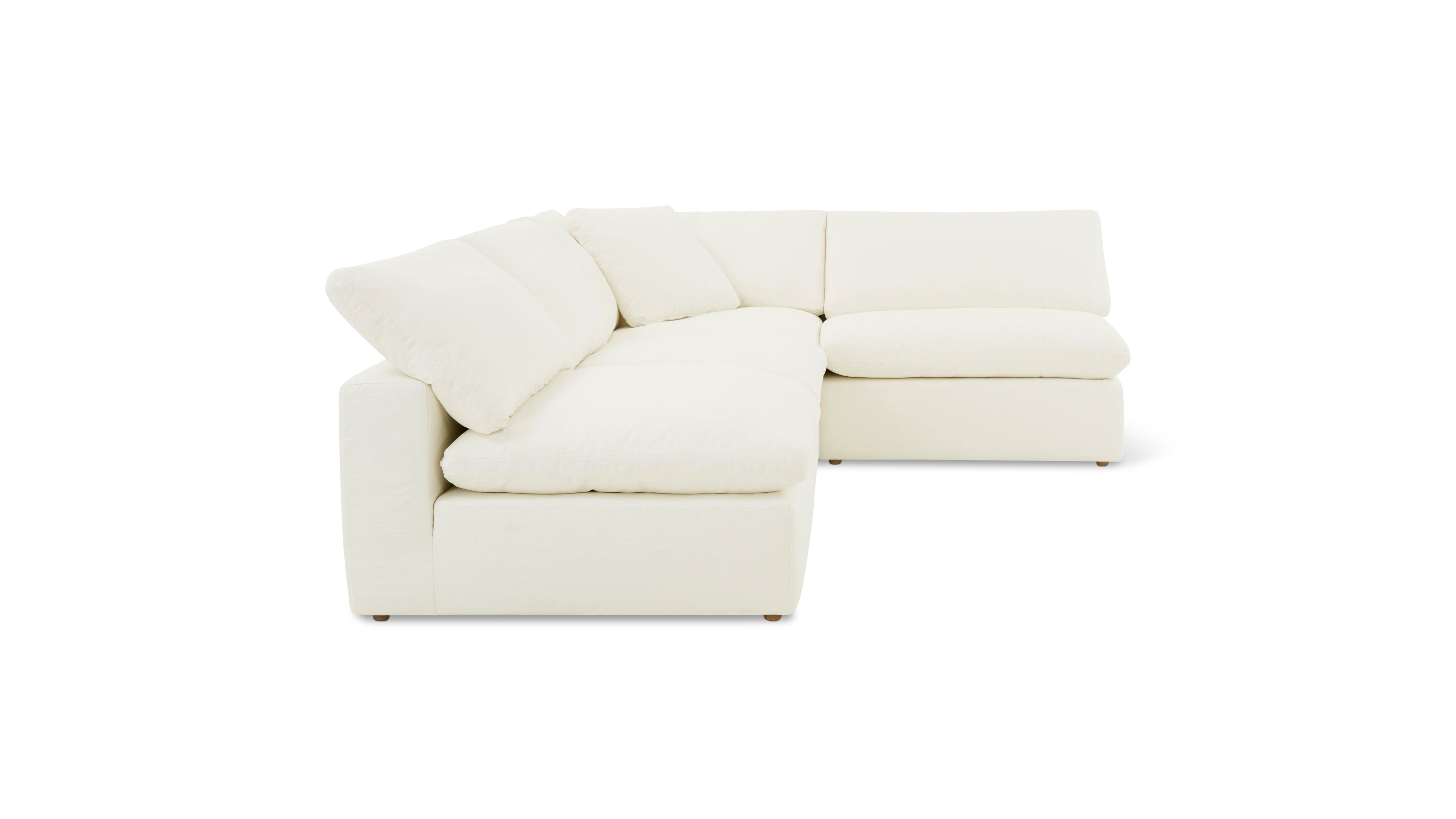 Movie Night™ 4-Piece Modular Sectional Open, Large, Cream Linen