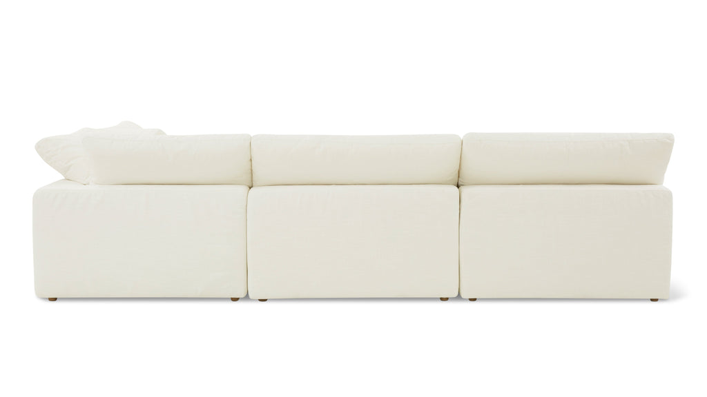 Movie Night™ 4-Piece Modular Sectional Open, Large, Cream Linen