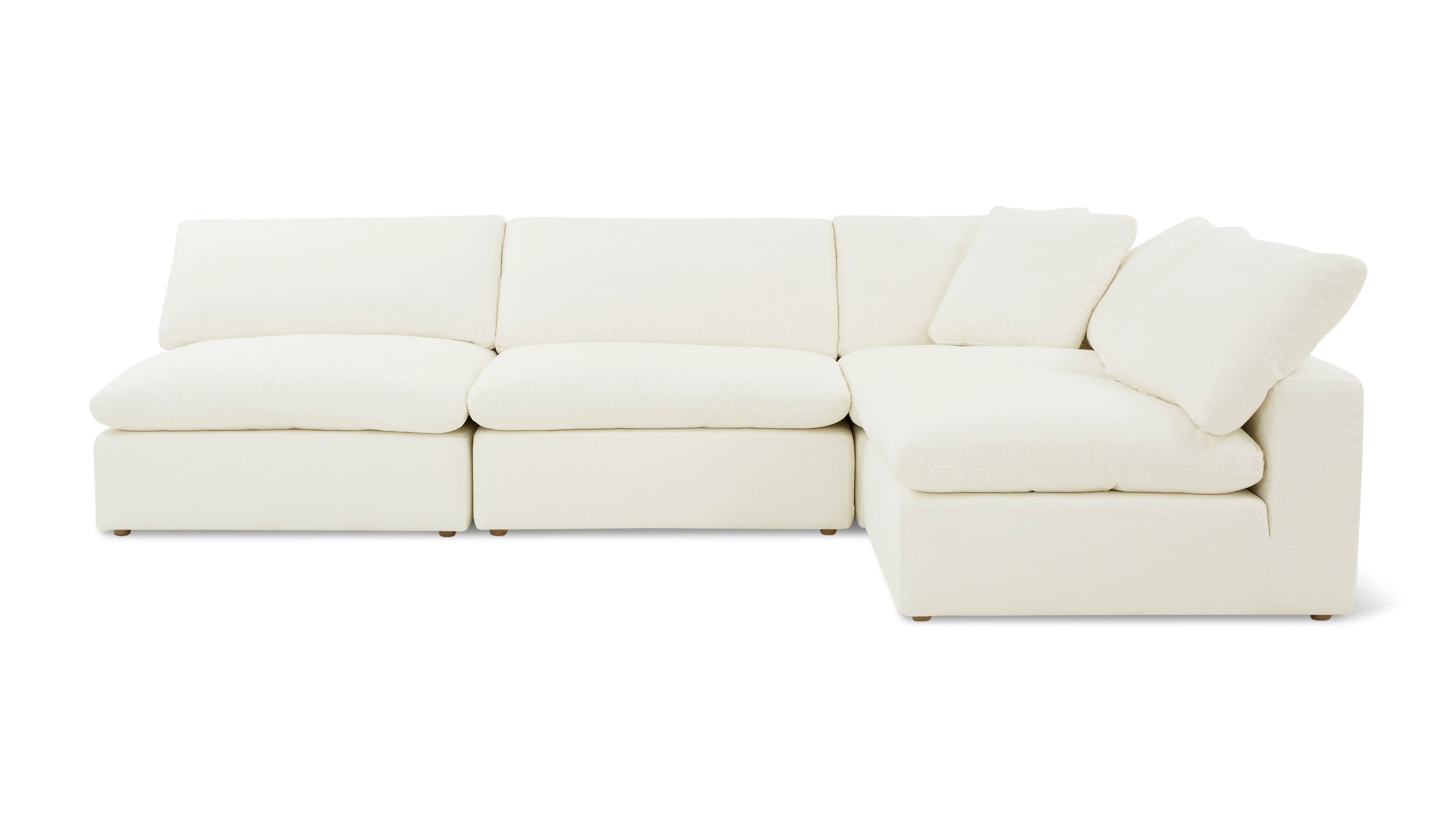 Movie Night™ 4-Piece Modular Sectional Open, Large, Cream Linen