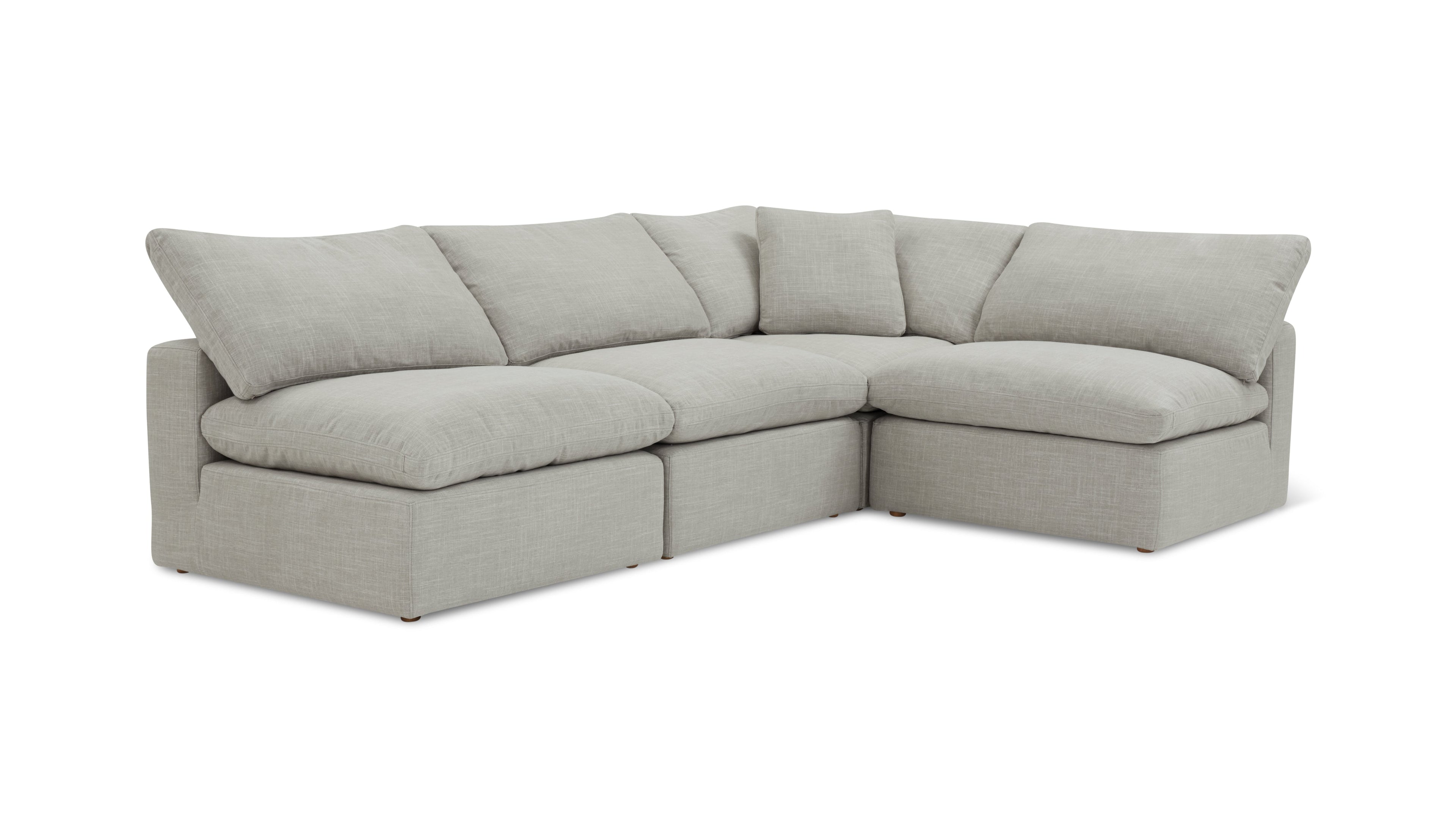 Movie Night™ 4-Piece Modular Sectional Open, Large, Light Pebble