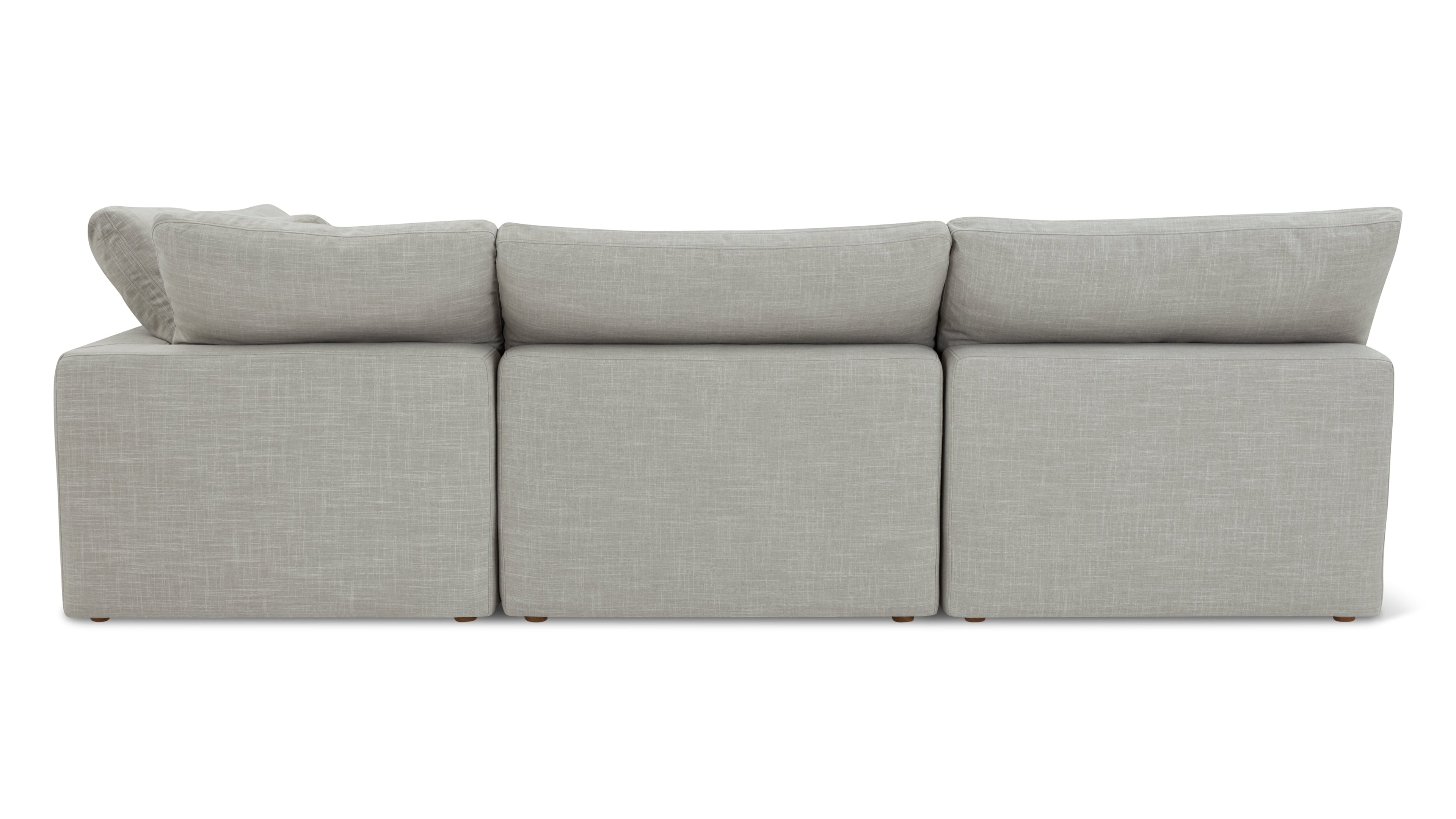Movie Night™ 4-Piece Modular Sectional Open, Large, Light Pebble