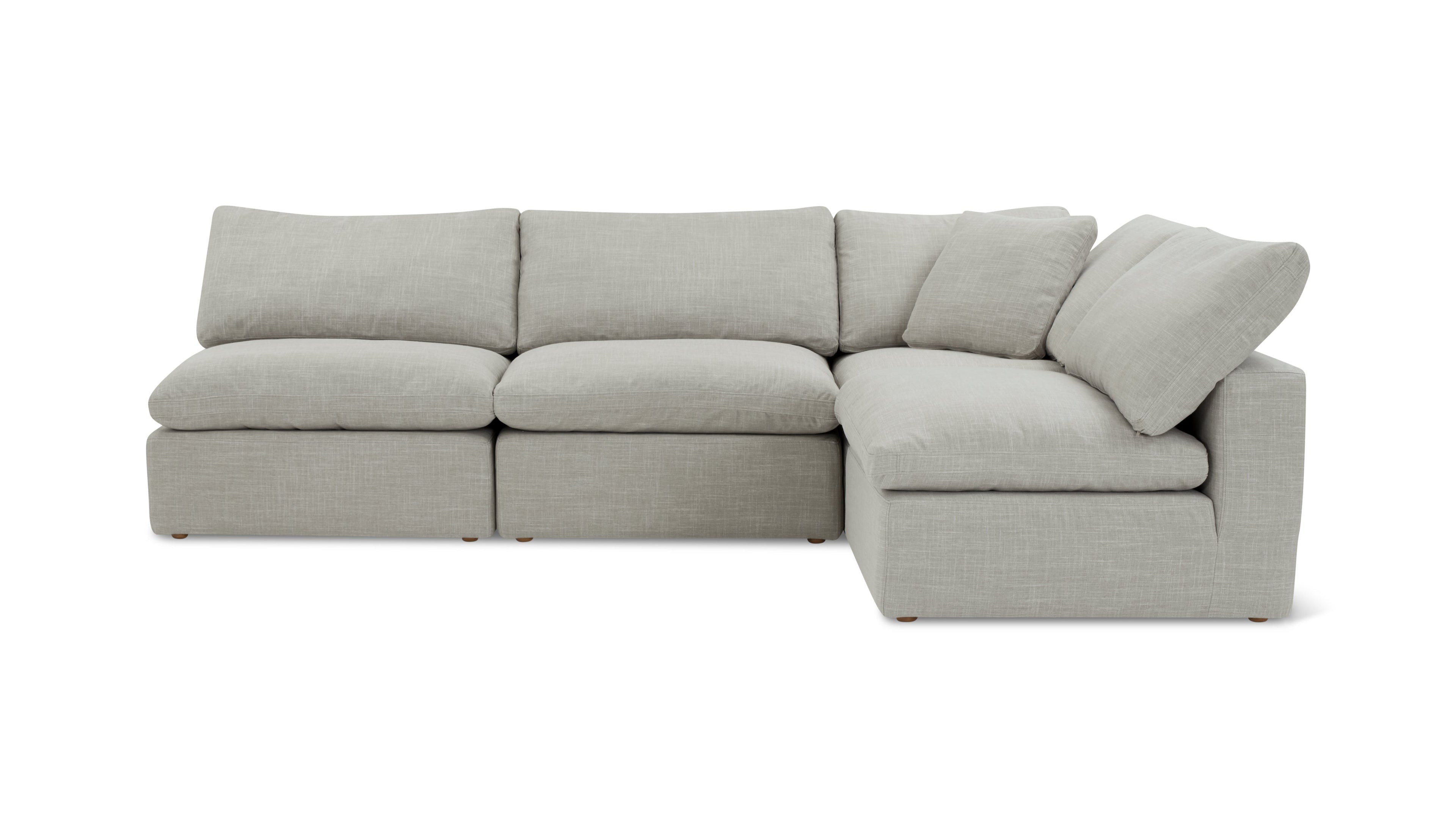 Movie Night™ 4-Piece Modular Sectional Open, Large, Light Pebble