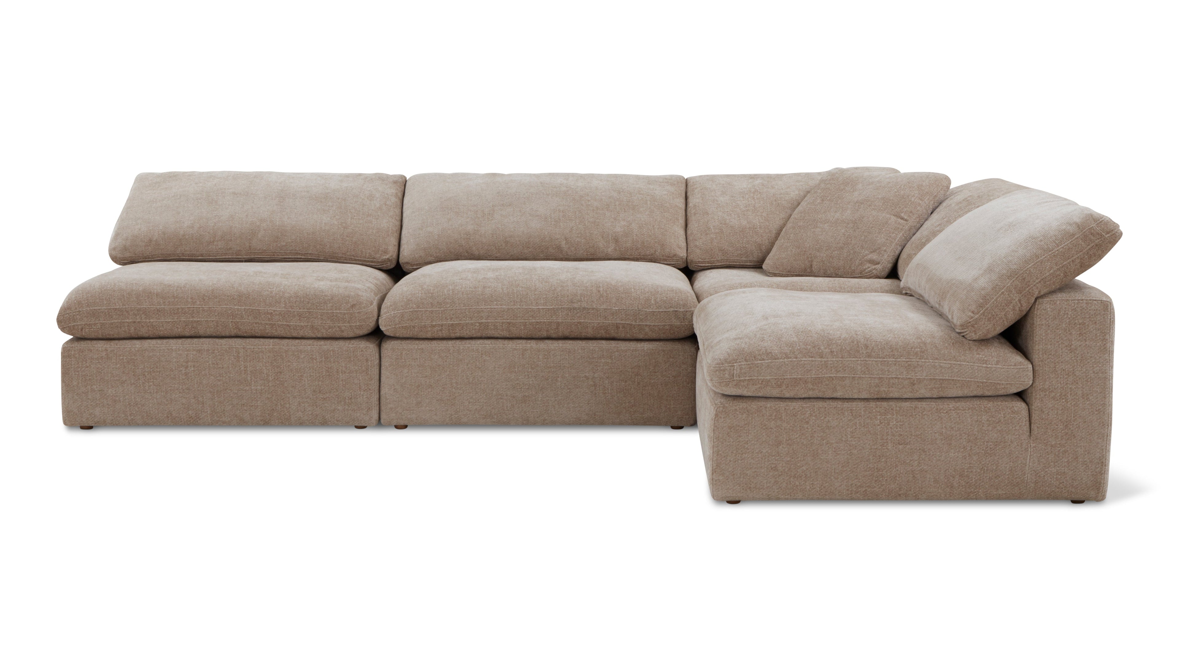 Movie Night™ 4-Piece Modular Sectional Open, Large, Champagne