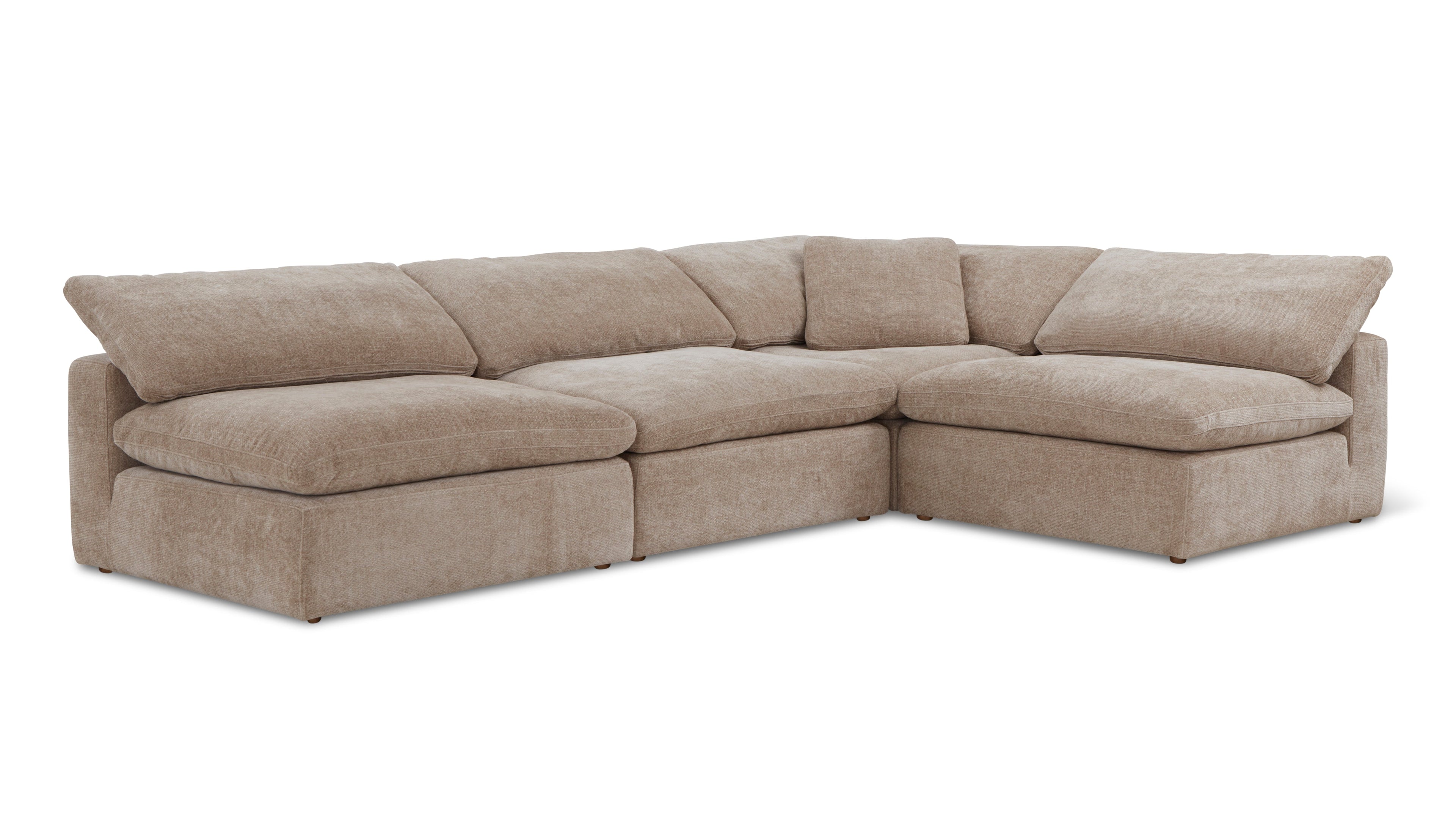 Movie Night™ 4-Piece Modular Sectional Open, Large, Champagne