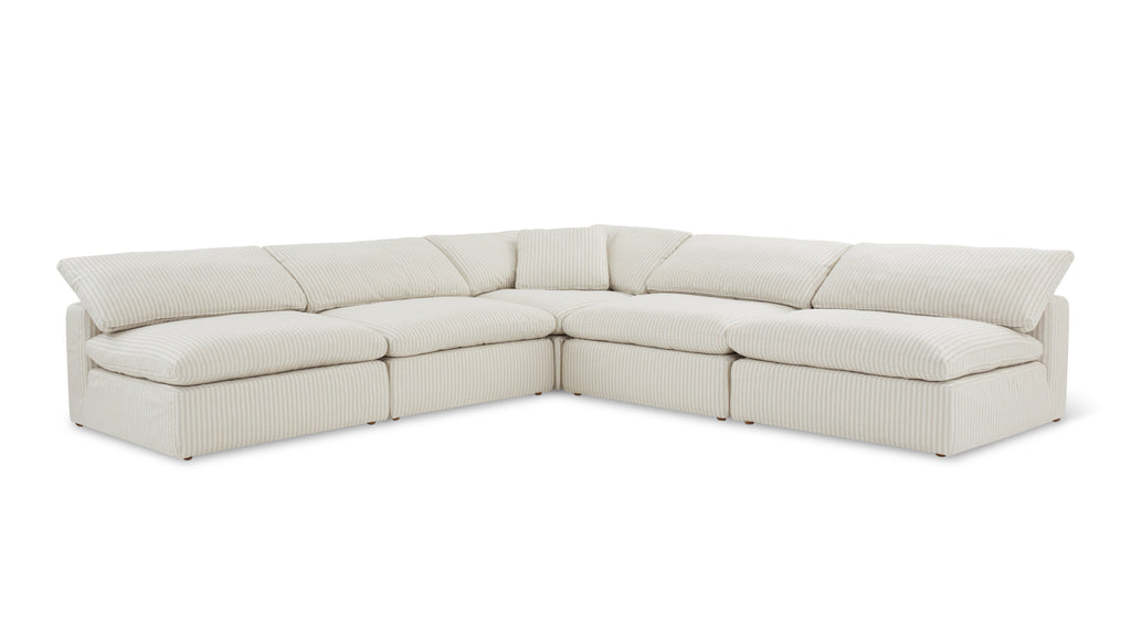 Movie Night™ 5-Piece Modular Sectional Open, Large, Newport Stripe