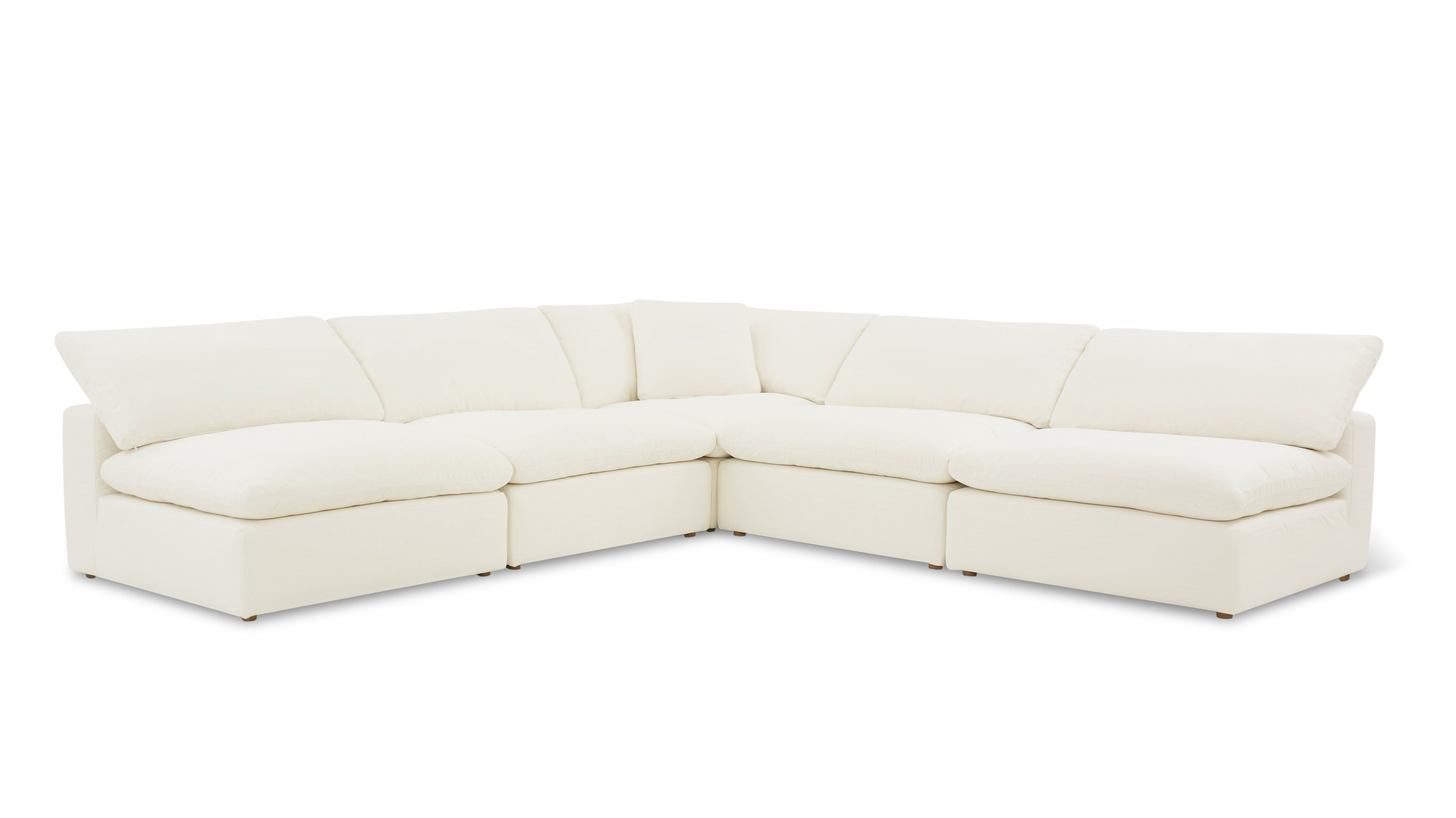 Movie Night™ 5-Piece Modular Sectional Open, Large, Cream Linen