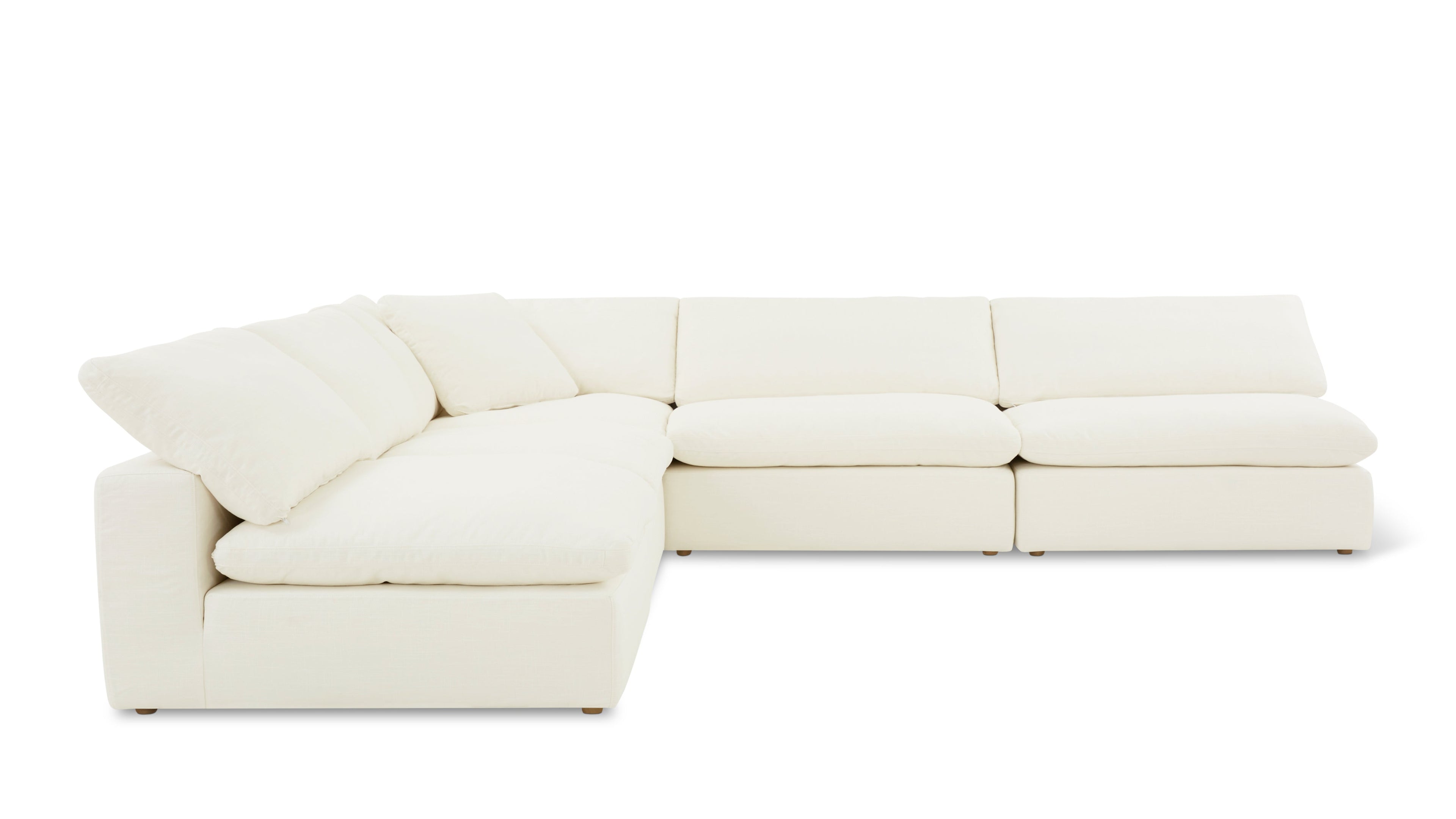 Movie Night™ 5-Piece Modular Sectional Open, Large, Cream Linen