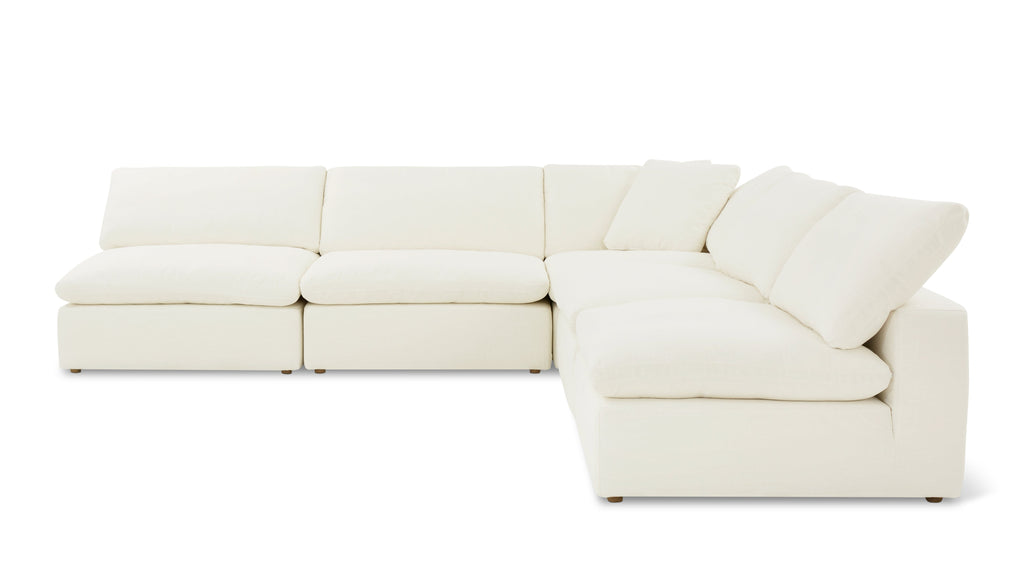 Movie Night™ 5-Piece Modular Sectional Open, Large, Cream Linen