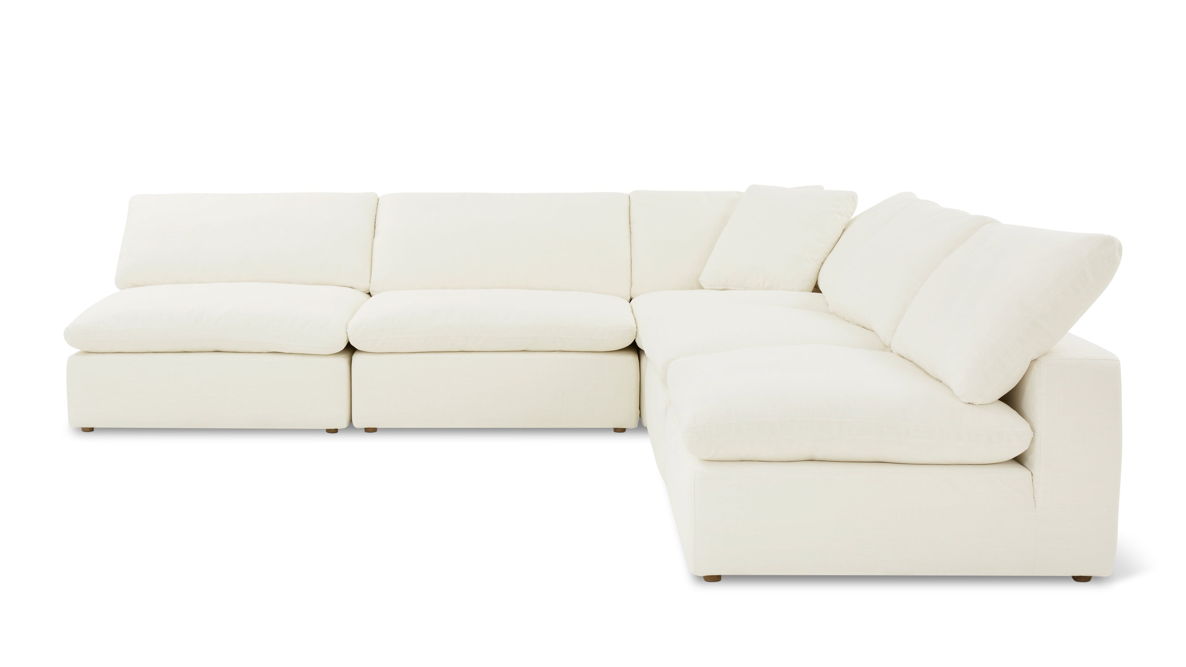 Movie Night™ 5-Piece Modular Sectional Open, Large, Cream Linen