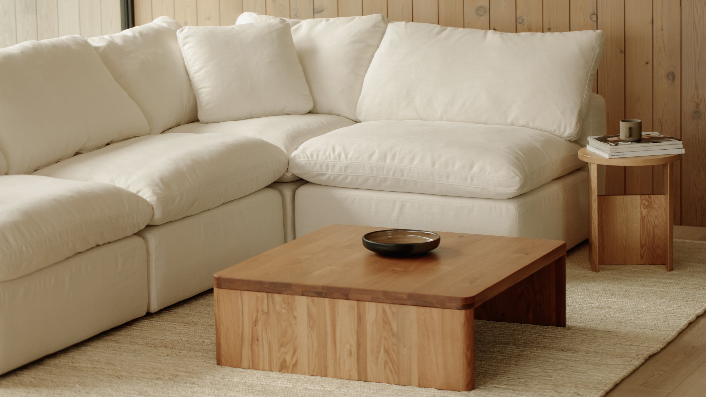 Movie Night™ 4-Piece Modular Sectional Open, Standard, Cream Linen