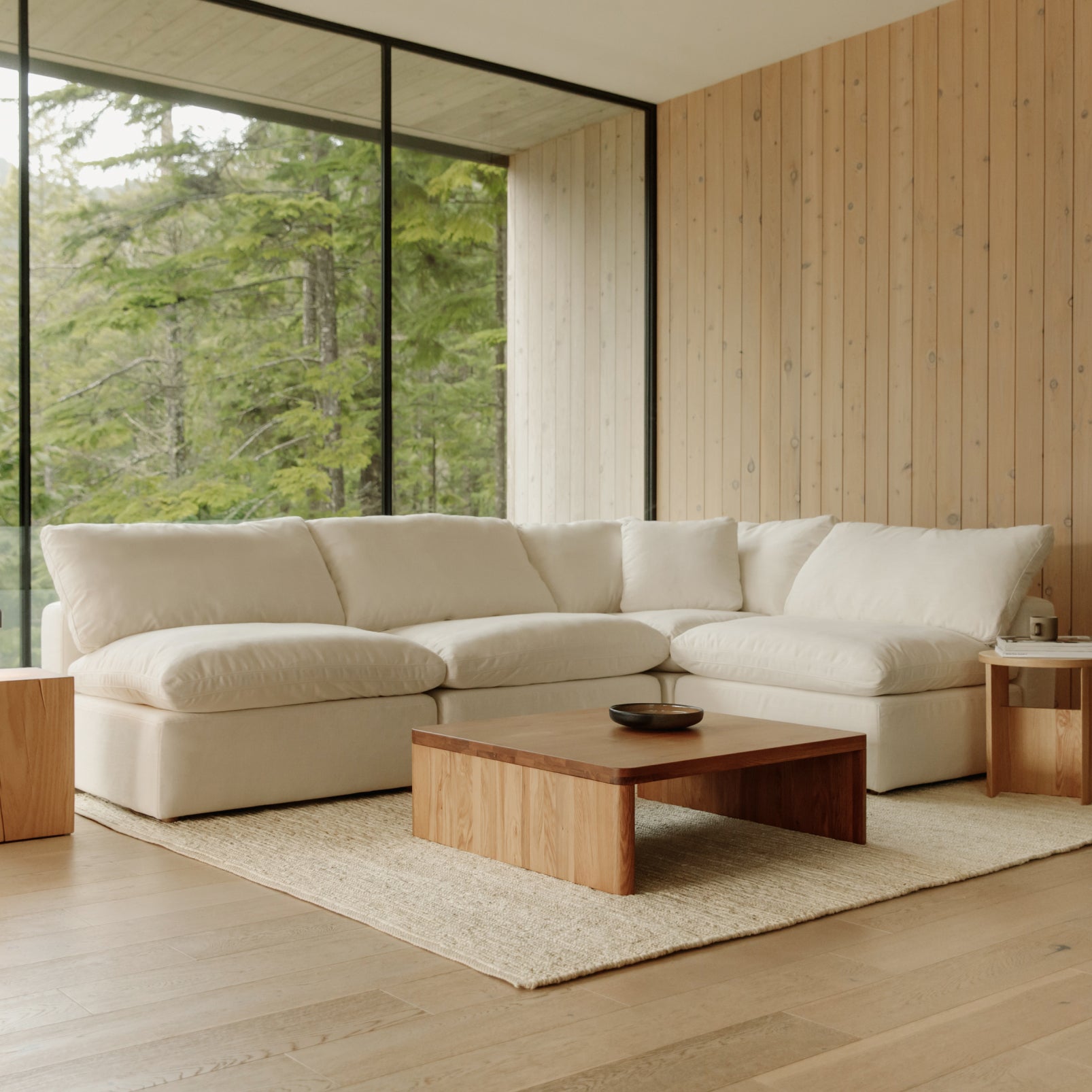 Movie Night™ 4-Piece Modular Sectional Open, Standard, Cream Linen