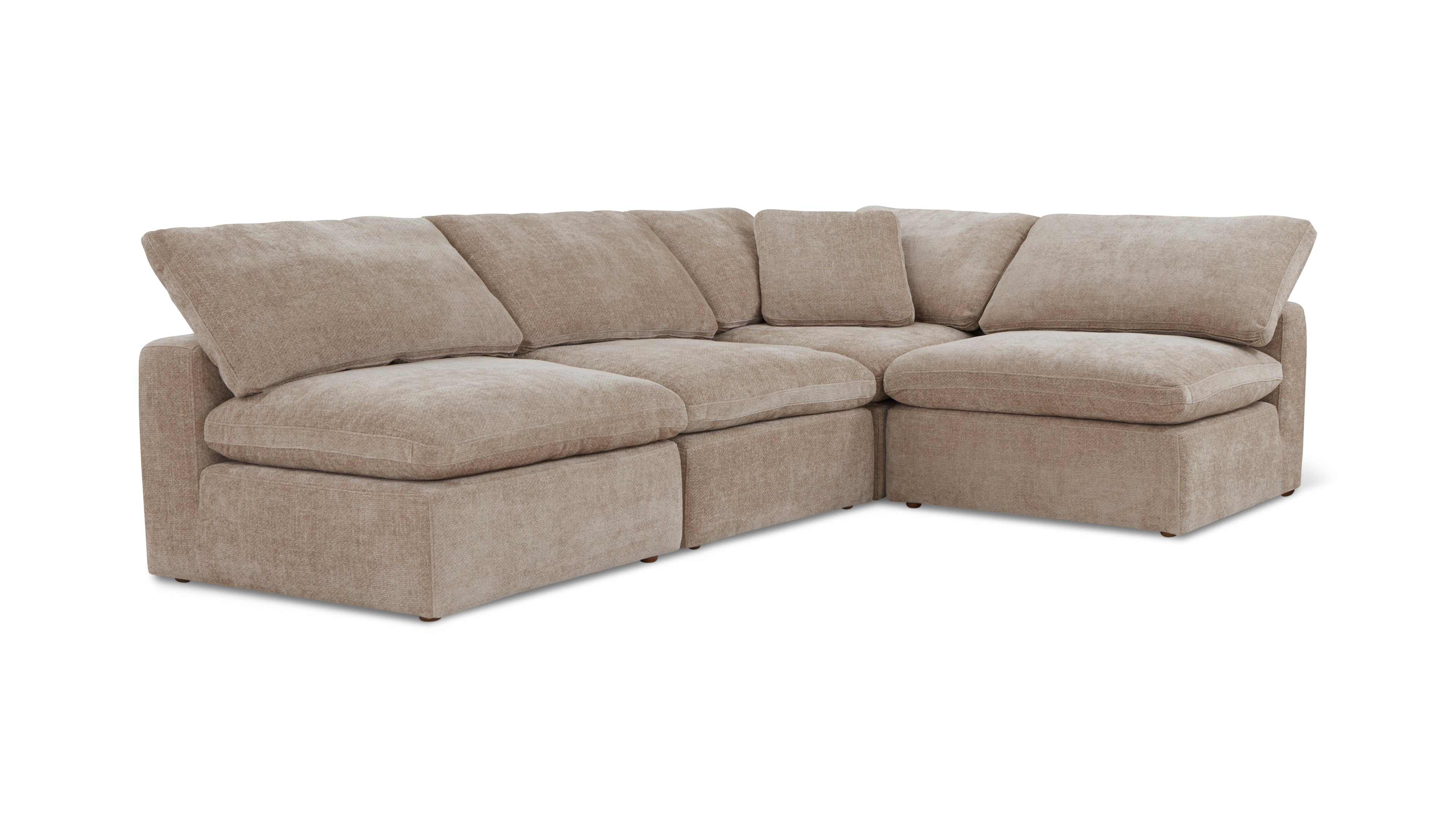 Movie Night™ 4-Piece Modular Sectional Open, Standard, Champagne