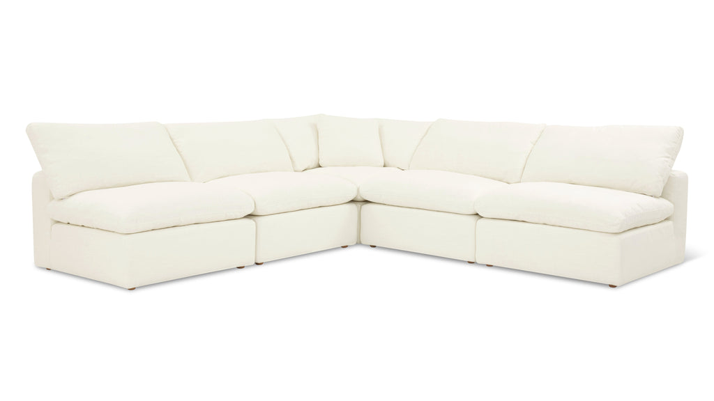 Movie Night™ 5-Piece Modular Sectional Open, Standard, Cream Linen