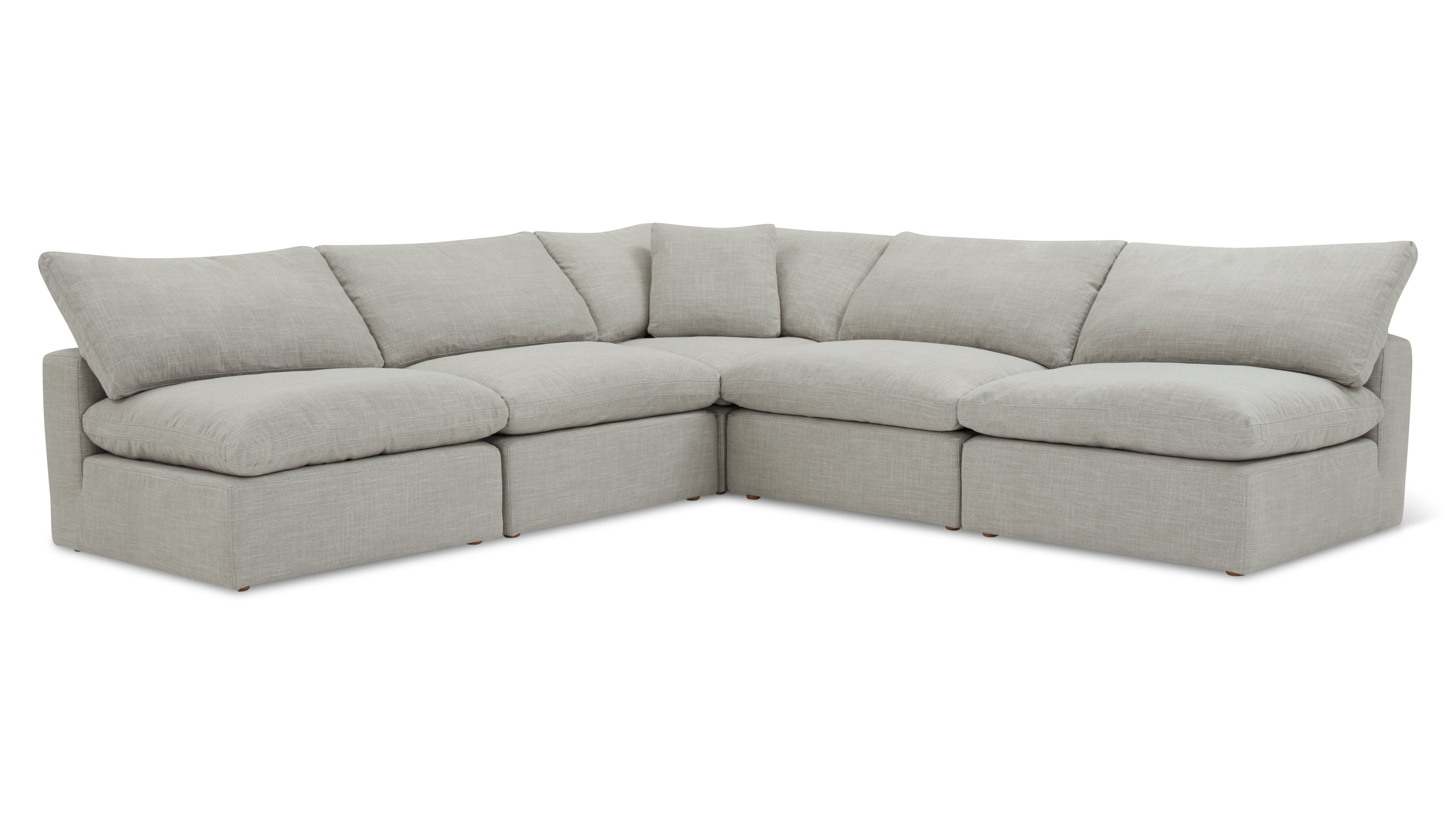 Movie Night™ 5-Piece Modular Sectional Open, Standard, Light Pebble