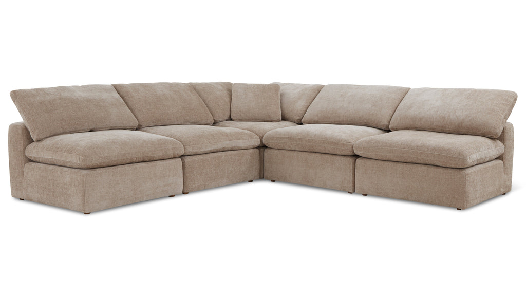 Movie Night™ 5-Piece Modular Sectional Open, Standard, Champagne