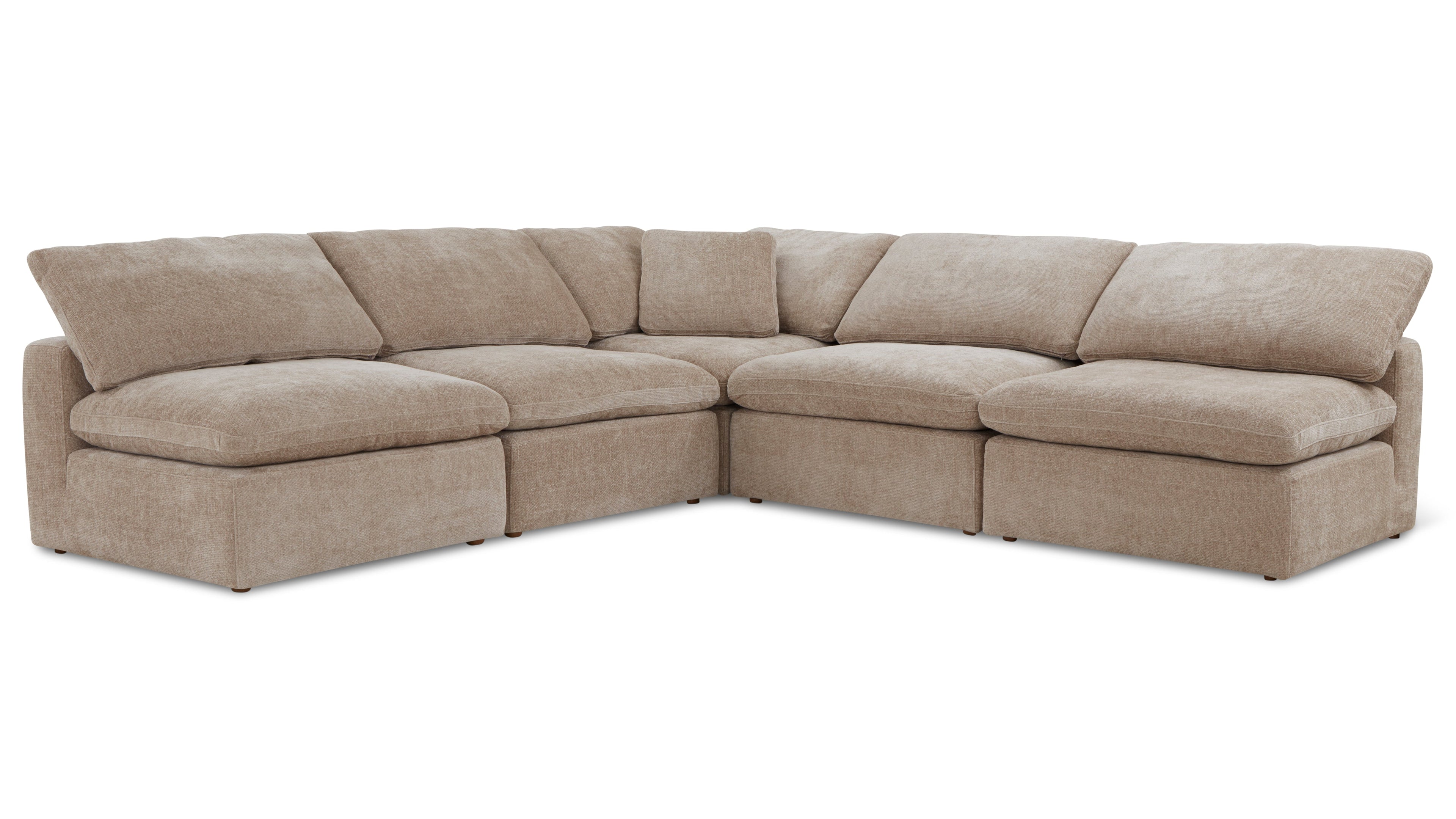 Movie Night™ 5-Piece Modular Sectional Open, Standard, Champagne
