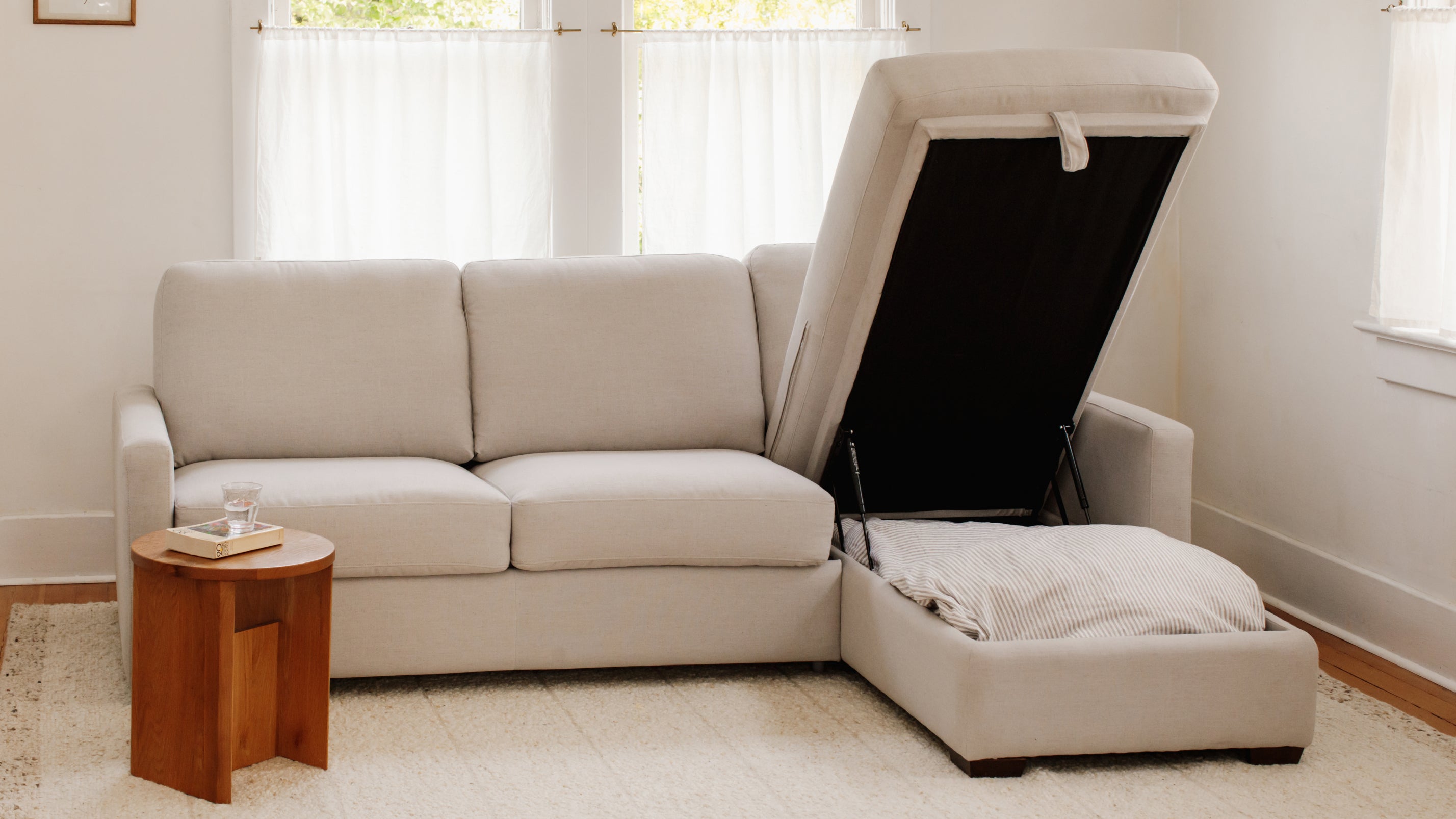 Sleep Over Sofa Bed Sectional (Left or Right), Full, Clay